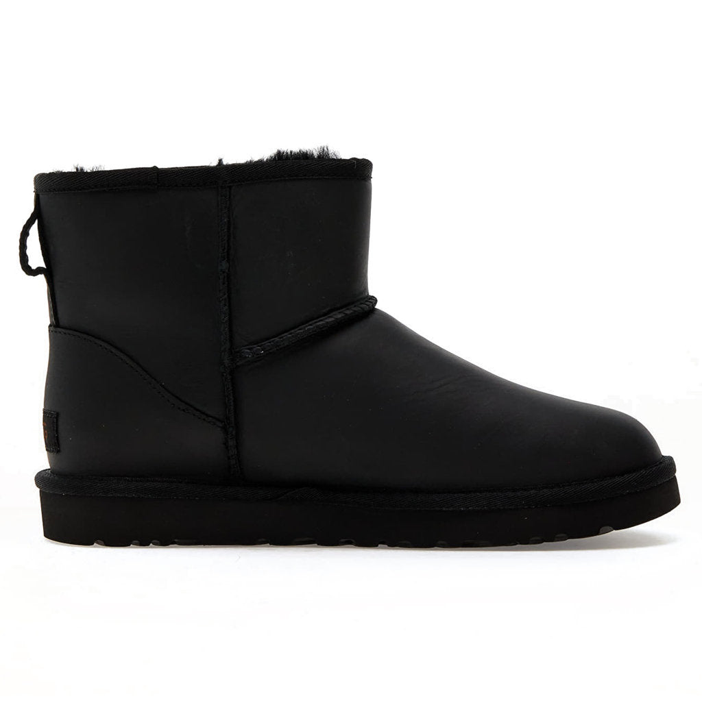 Womens black sale leather ugg boots