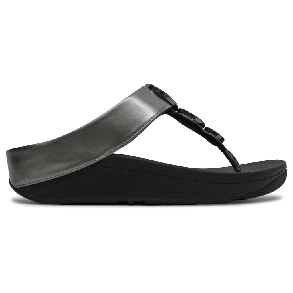 Womens black fashion toe post sandals