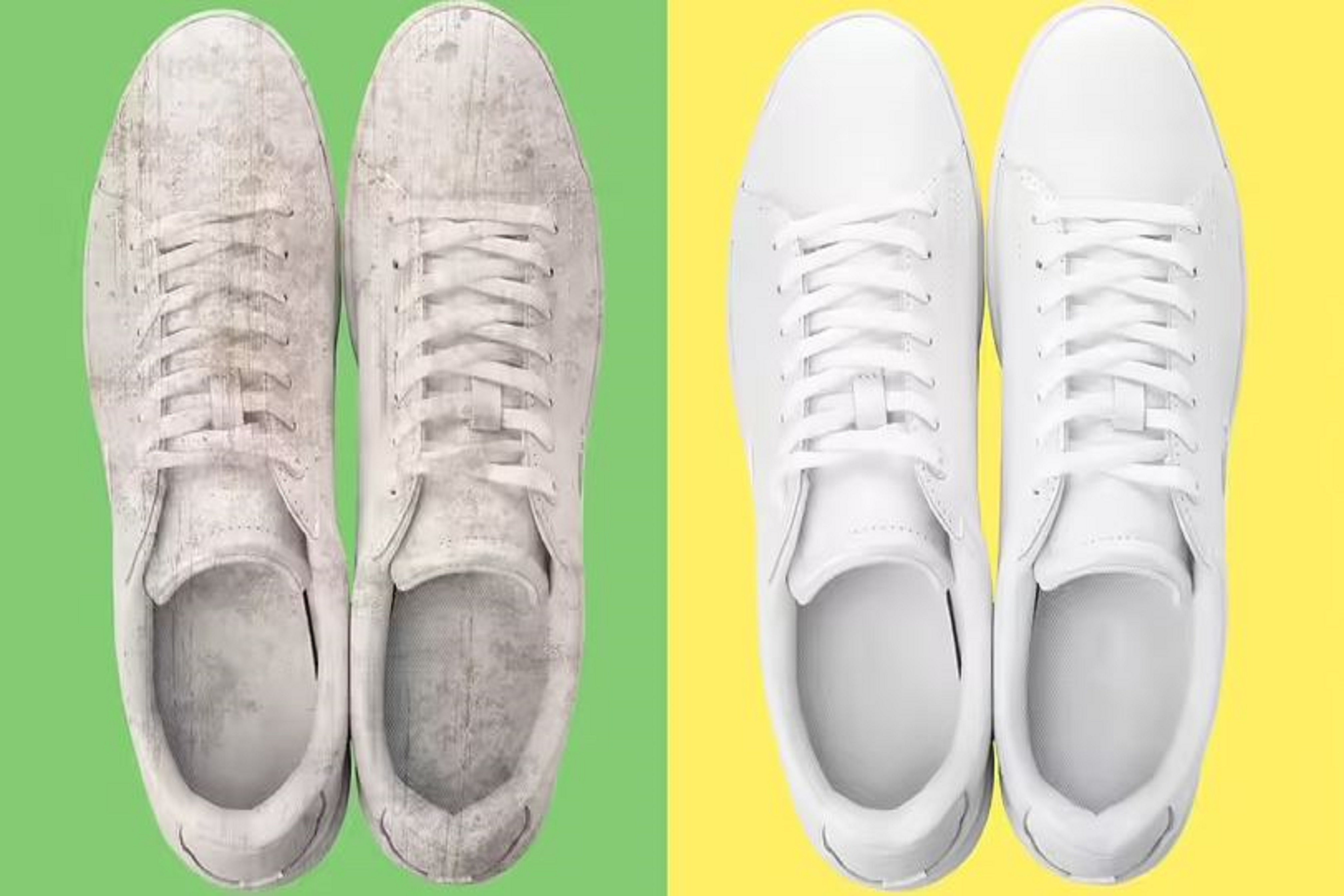 cleaning white leather sneakers