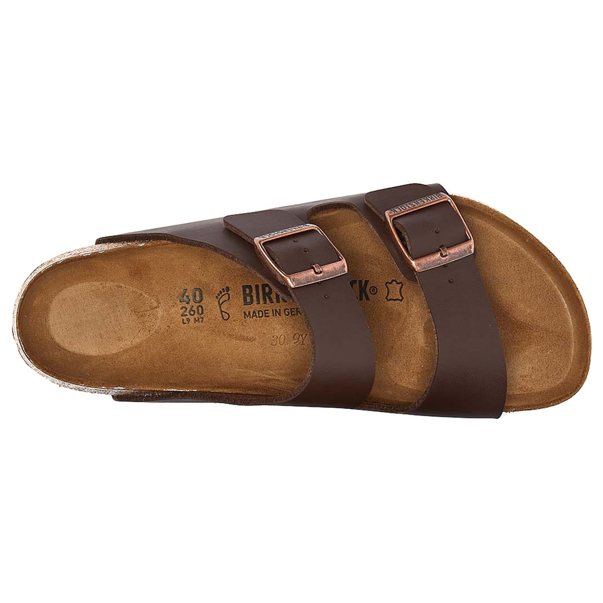 Birkenstock Arizona 51701 Birko-Flor Unisex Sandals - Dark Brown - 38#color_dark brown