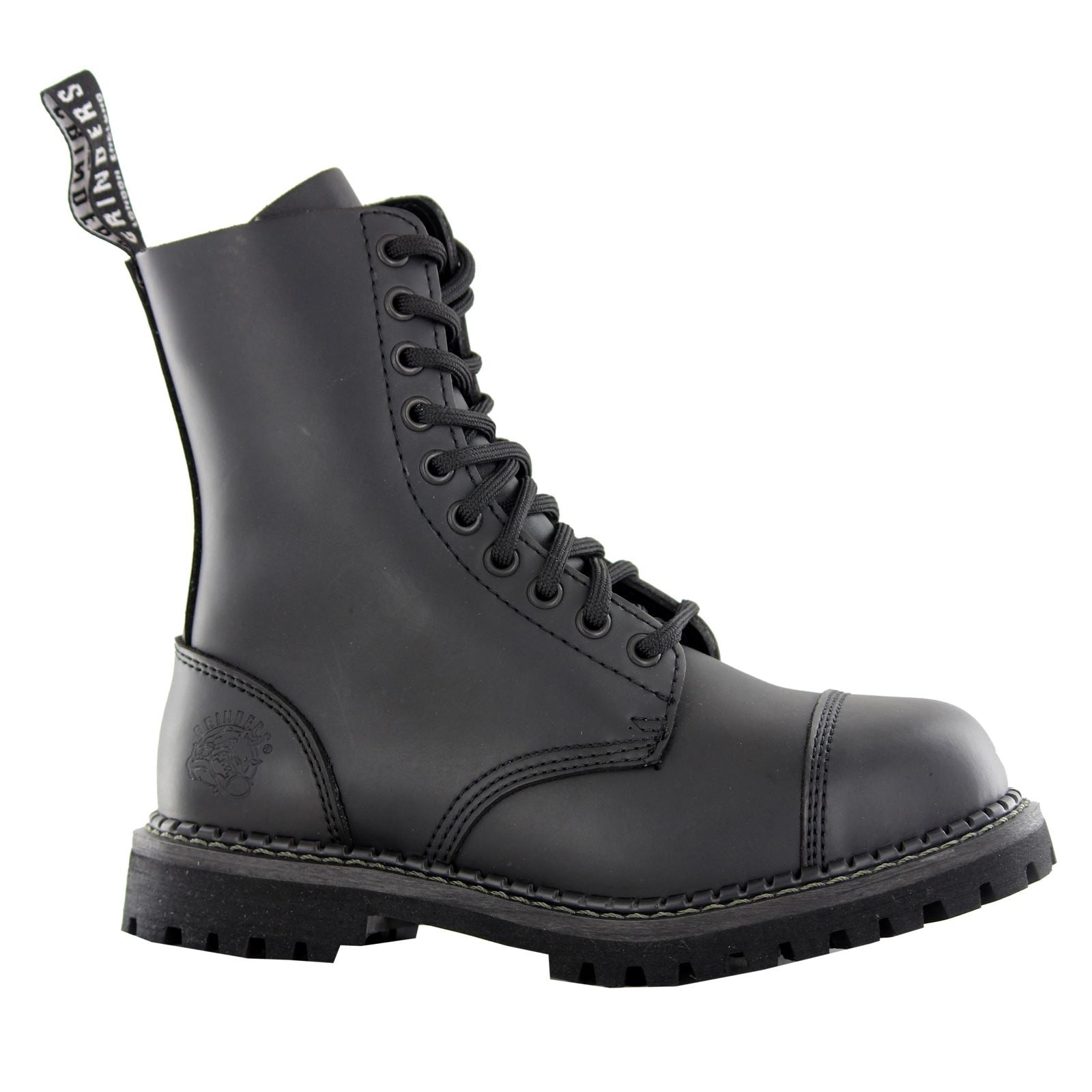 Grinders Stag CS STAG CS DERBY BOOT Leather Unisex Boots - Black - 4#color_black