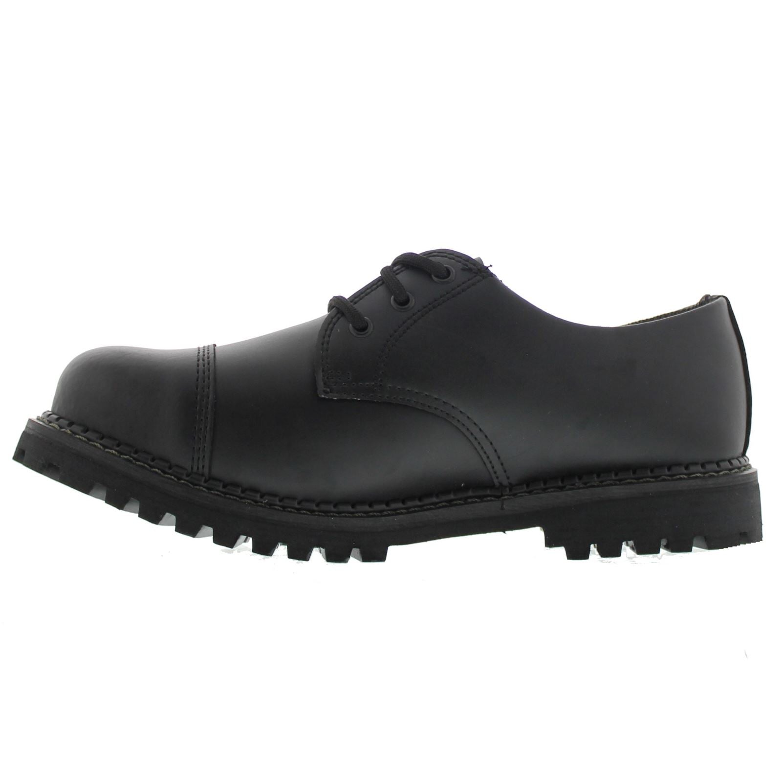 Grinders Regent CS REGENT CS Leather Unisex Shoes - Black - 8#color_black