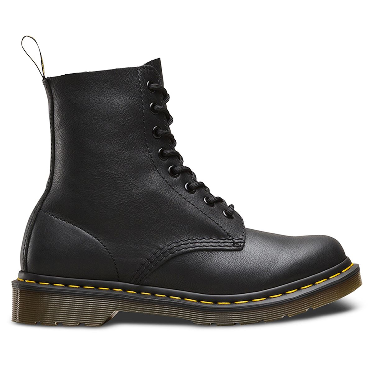 Dr. Martens Pascal 8 Eyelet Virginia 13512006 Leather Womens Boots - Black - 8 UK - 42 EU - 10 US#color_black