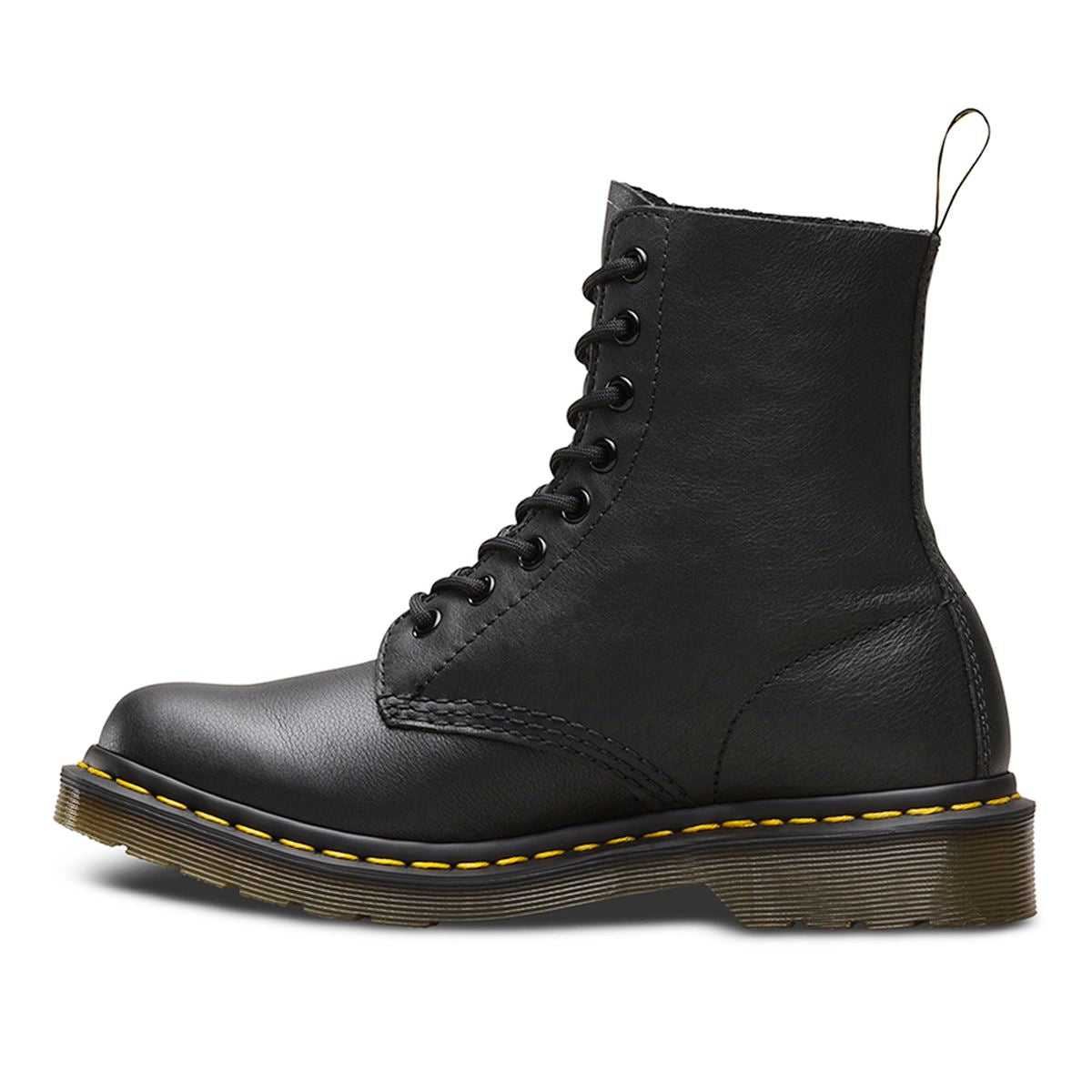 Dr. Martens Pascal 8 Eyelet Virginia 13512006 Leather Womens Boots - Black - 8 UK - 42 EU - 10 US#color_black