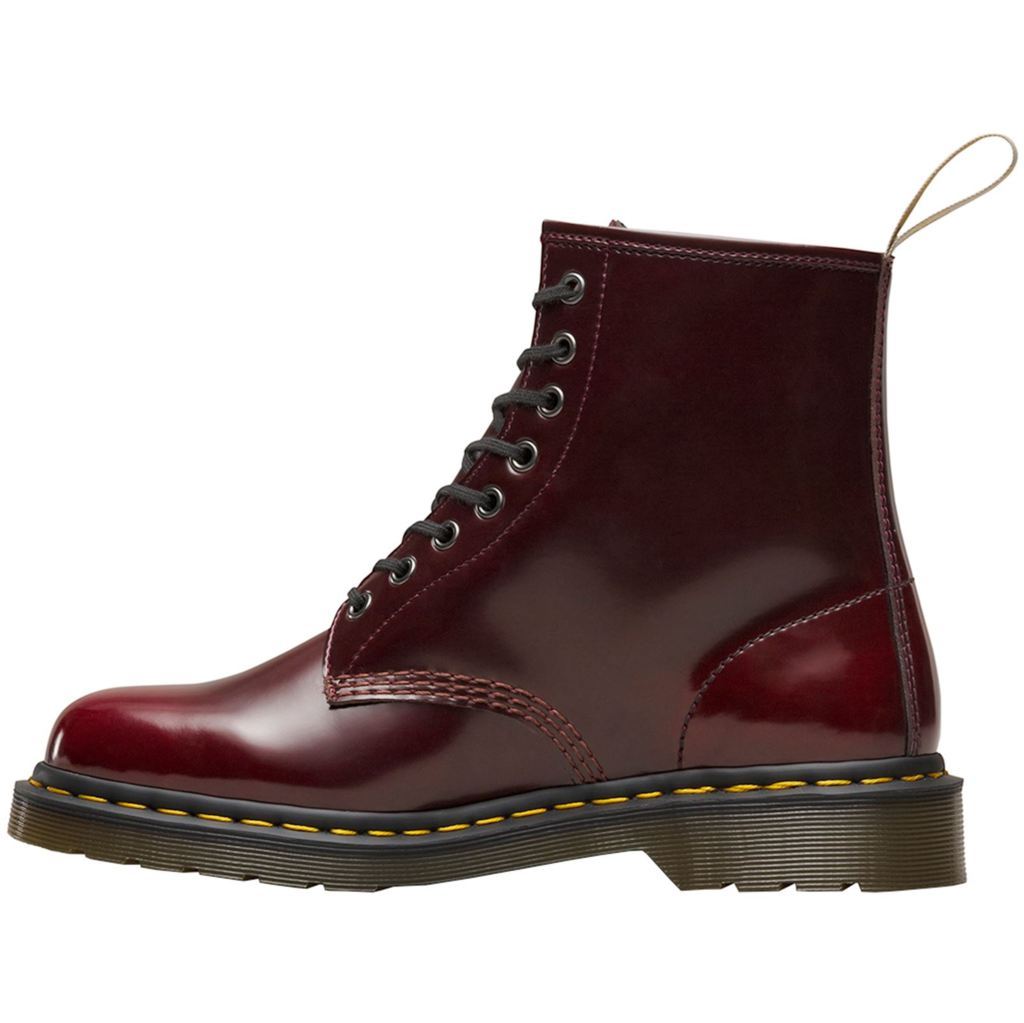 Dr. Martens Womens Vegan 1460 8-Eyelet Synthetic Leather Boots#color_cherry red