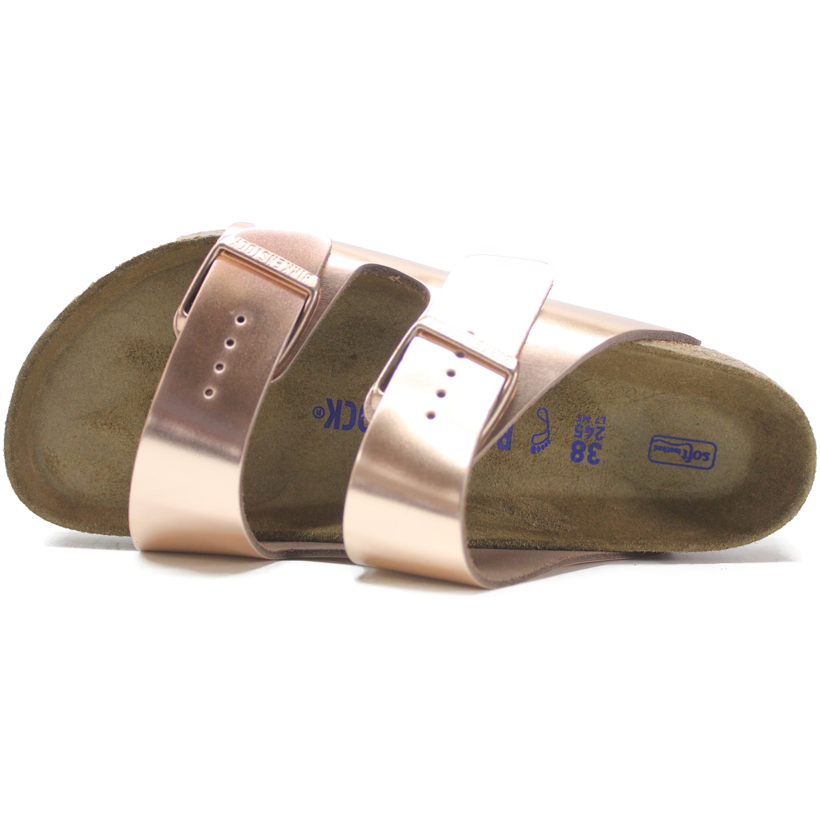 Birkenstock Arizona 952091 Leather Womens Sandals - Metallic Copper - 40#color_metallic copper