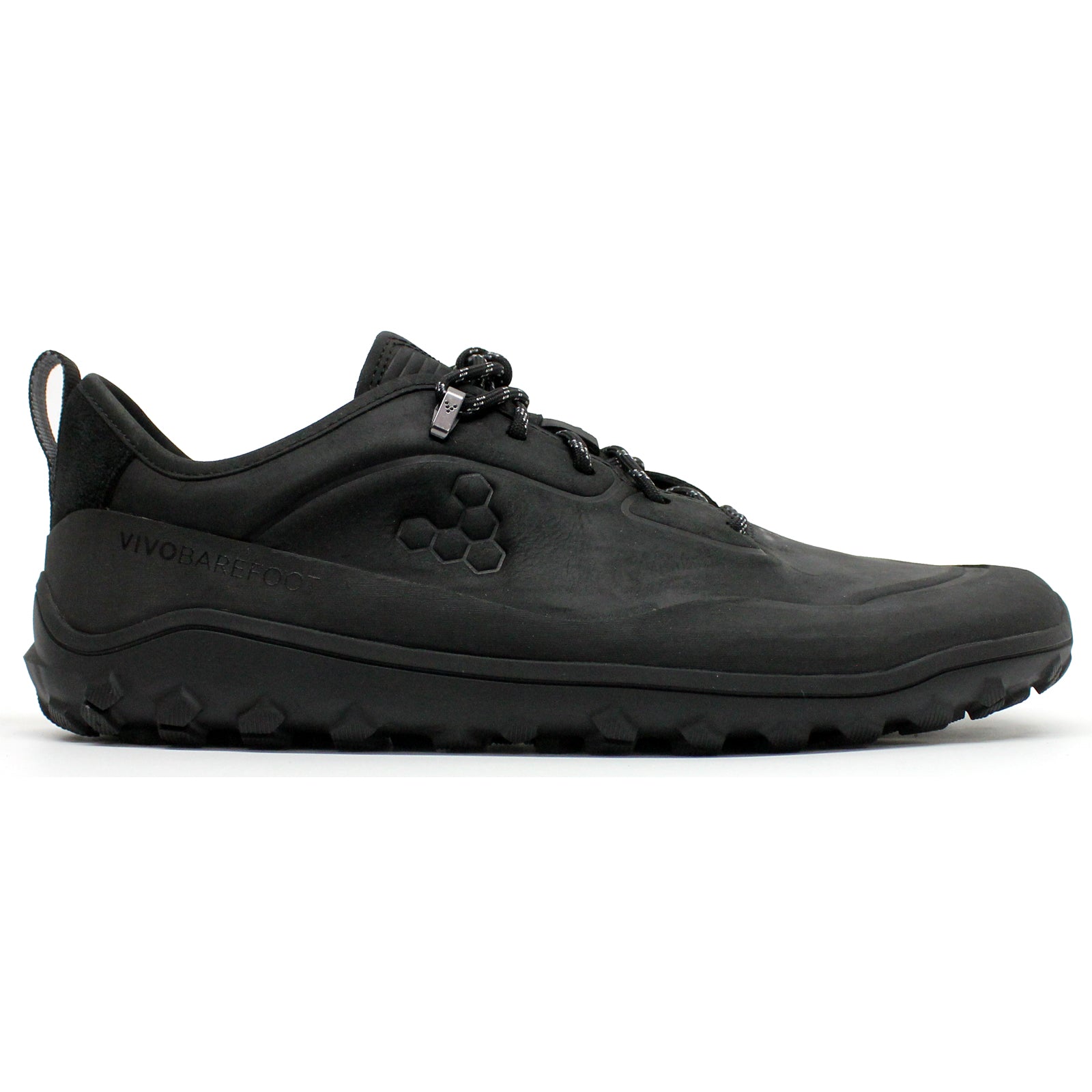 Vivobarefoot Tracker Leather Low 309534-01 Wild Hide Mens Trainers - Obsidian - 43#color_obsidian