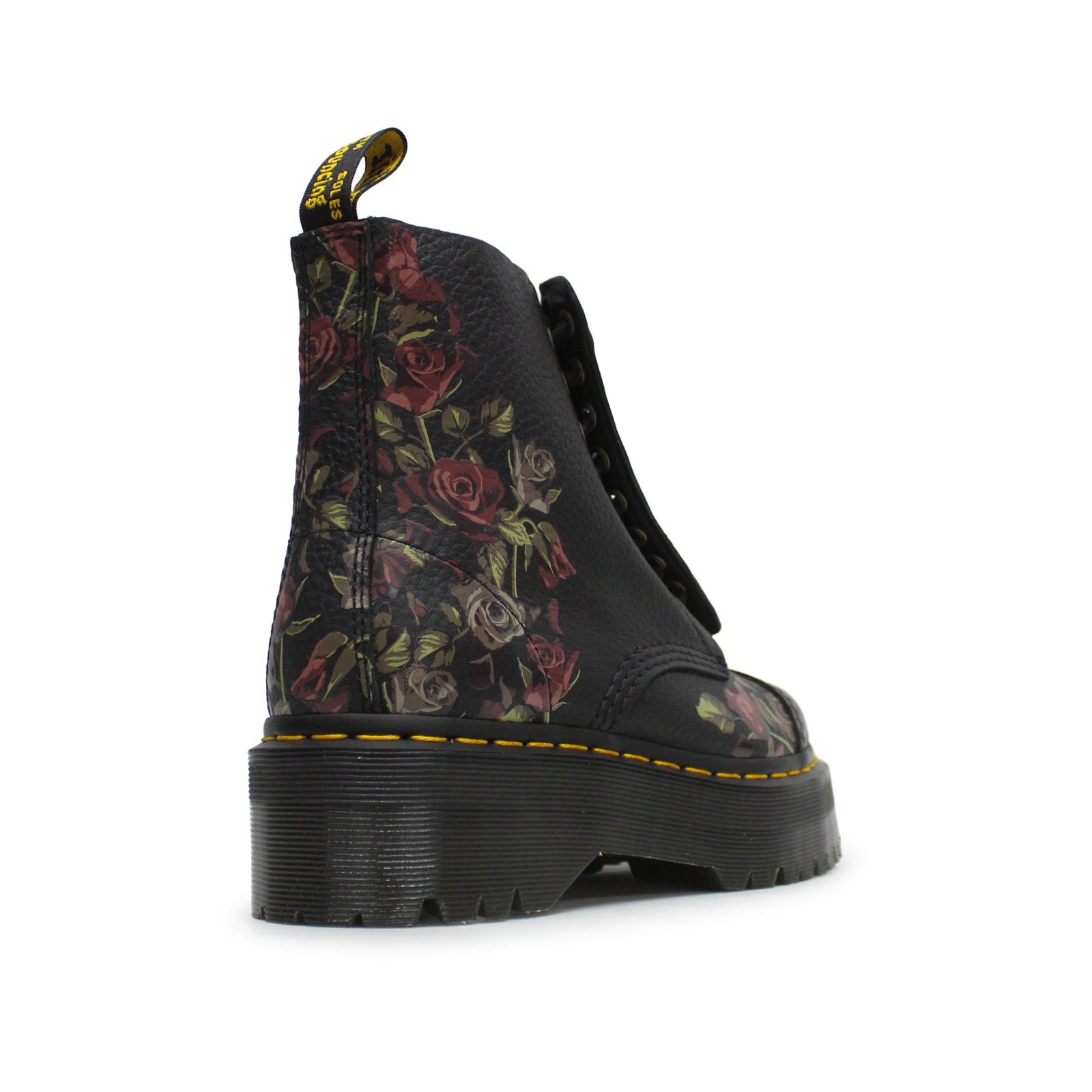 Dr. Martens Sinclair Decayed Roses Tumbled Nappa Leather Womens Boots#color_black