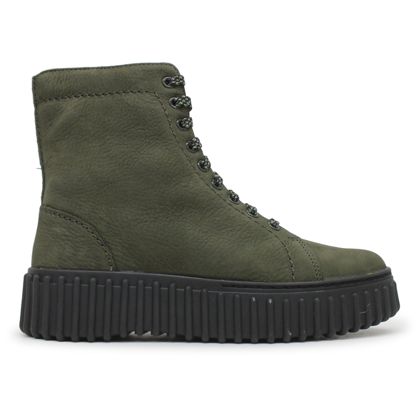 Clarks Torhill Rise Nubuck Womens Boots#color_dark green