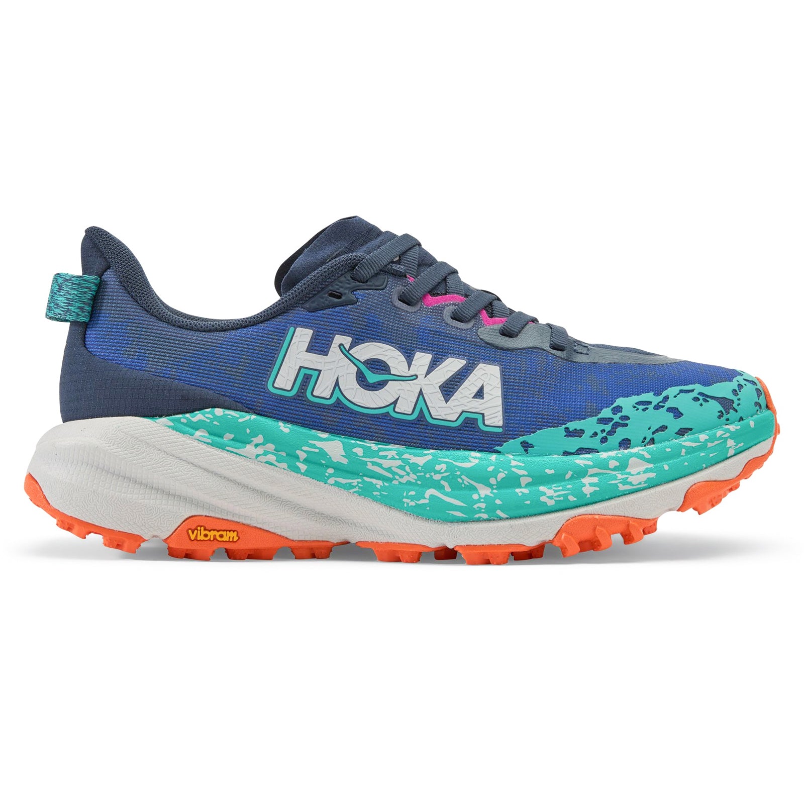 Hoka Speedgoat 6 Textile Synthetic Women's Running Shoes#color_varsity navy meteor