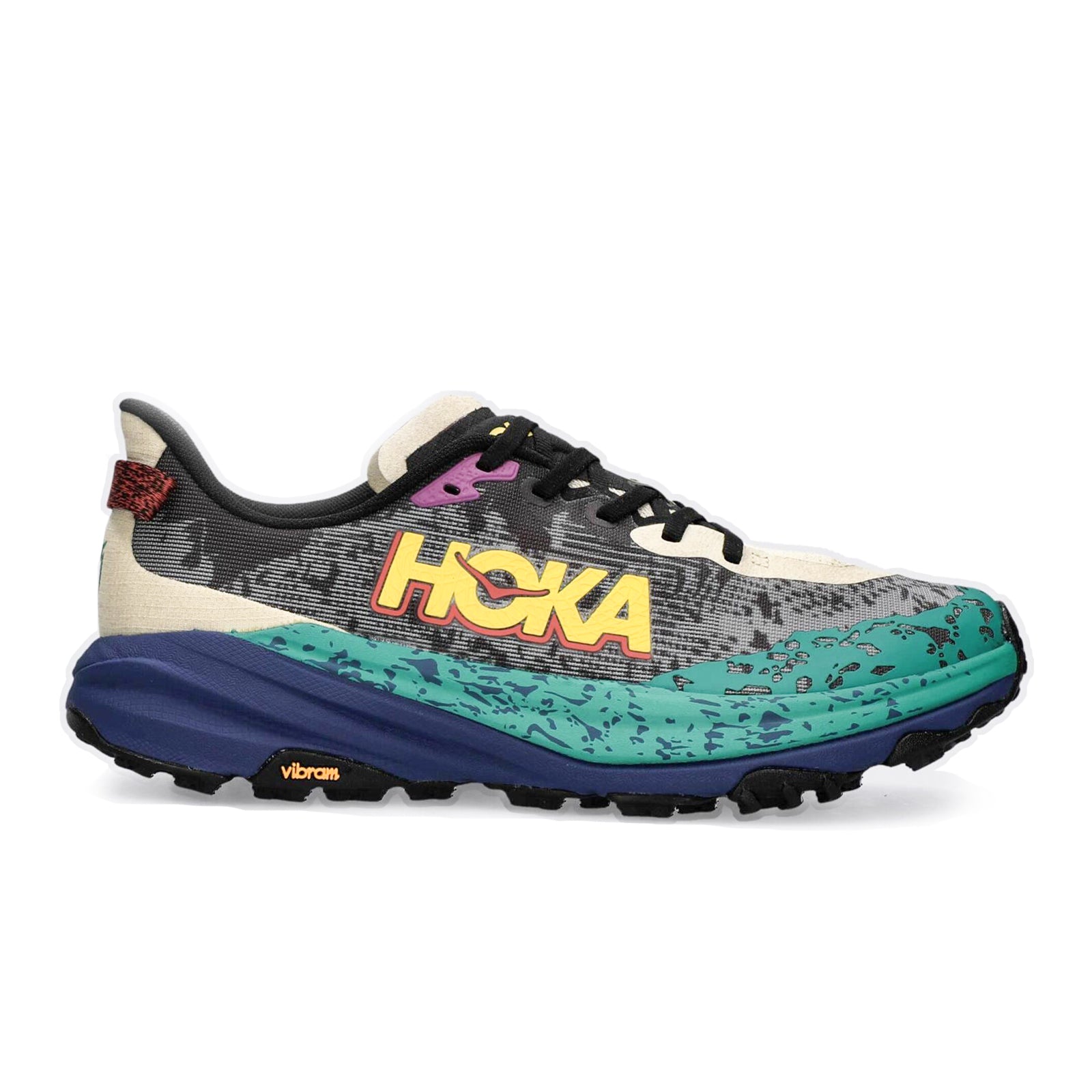 Hoka Speedgoat 6 Textile Synthetic Womens Trainers#color_oatmeal mountain iris