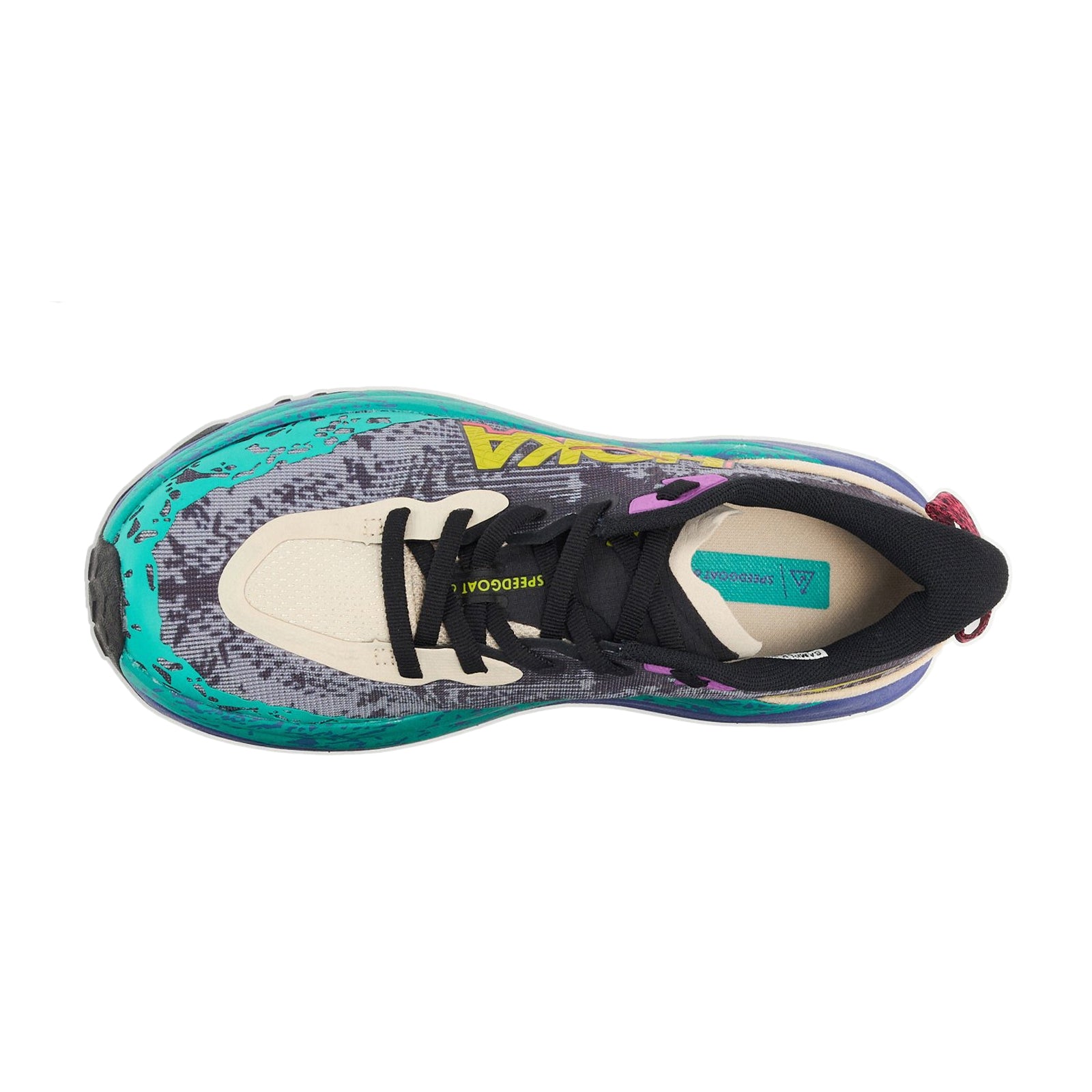 Hoka Speedgoat 6 Textile Synthetic Womens Trainers#color_oatmeal mountain iris