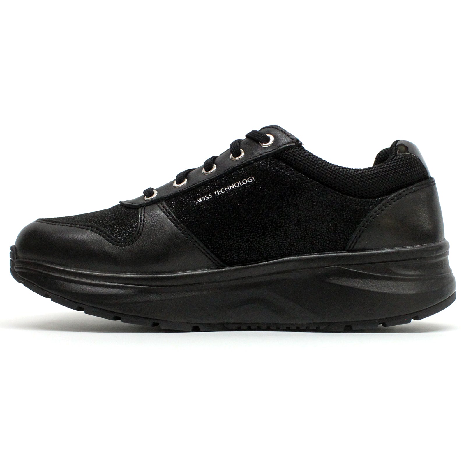 Joya Dynamo Zip Velour Leather Womens Trainers#color_black ii