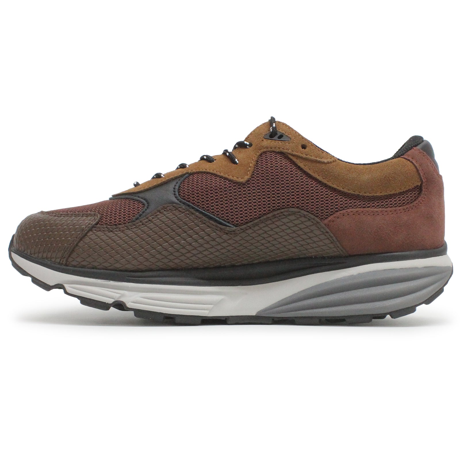 MBT Narita Leather Textile Mens Shoes#color_dark brown