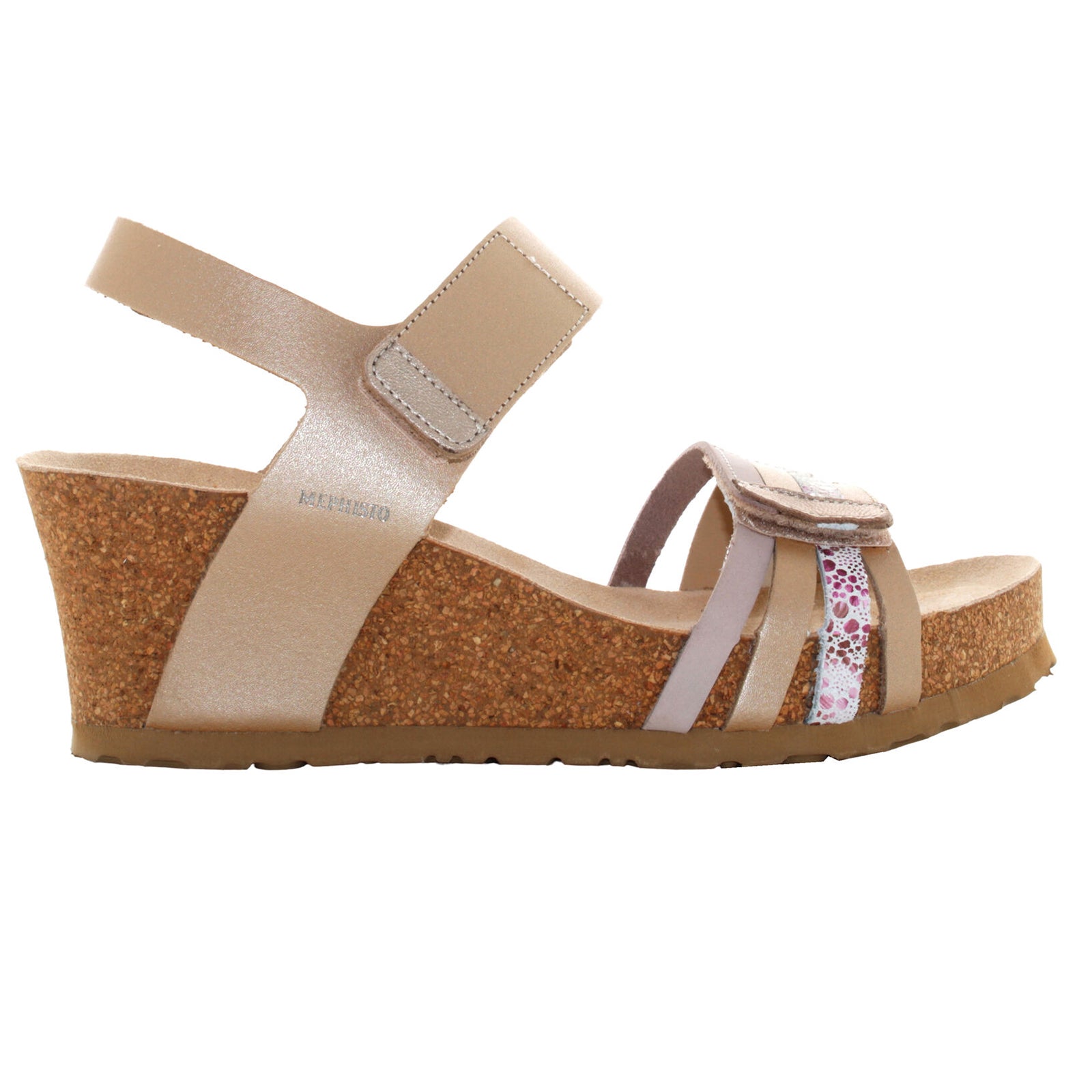 Mephisto Lucia Leather Womens Sandals#color_platinum