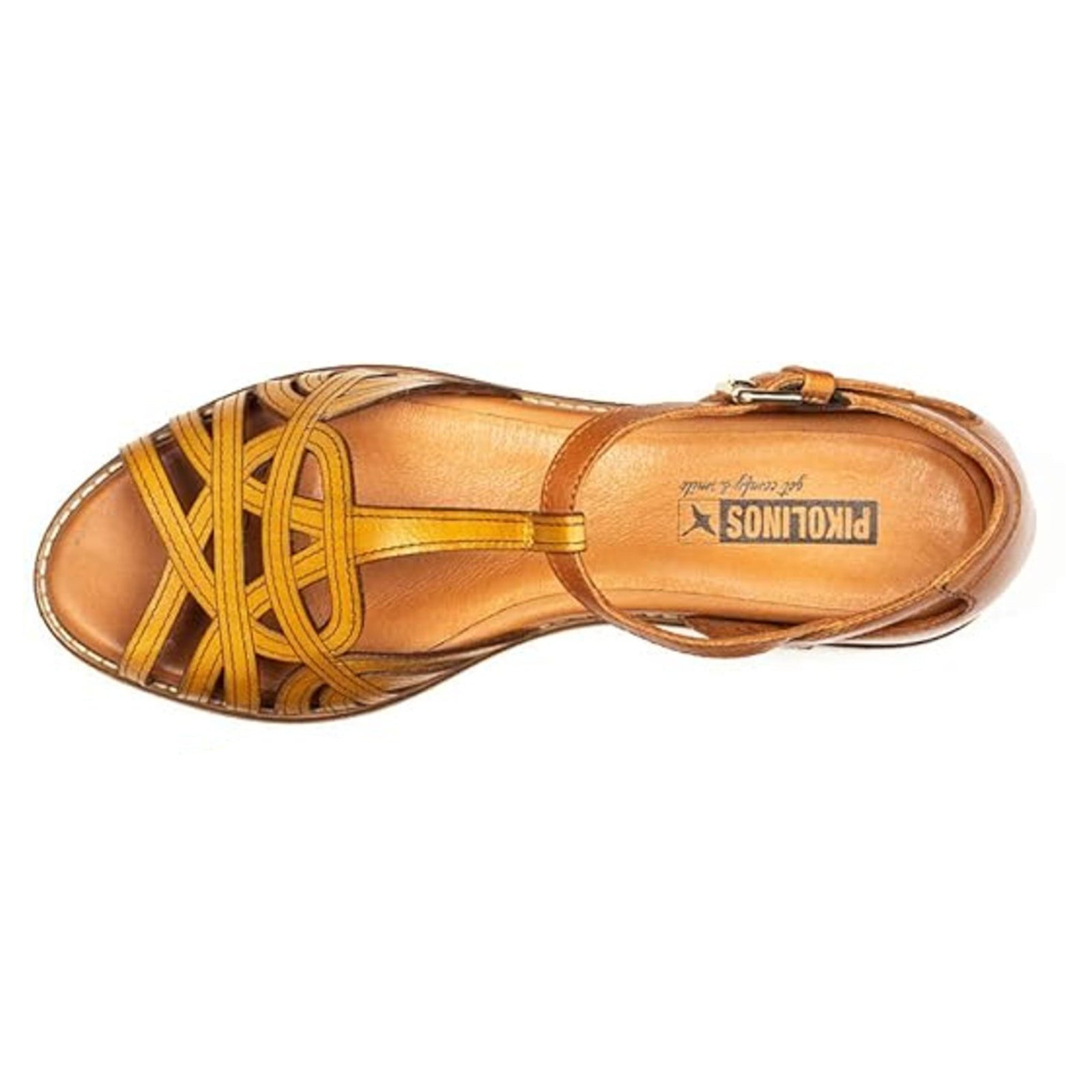 Pikolinos Talavera Leather Womens Sandals#color_honey