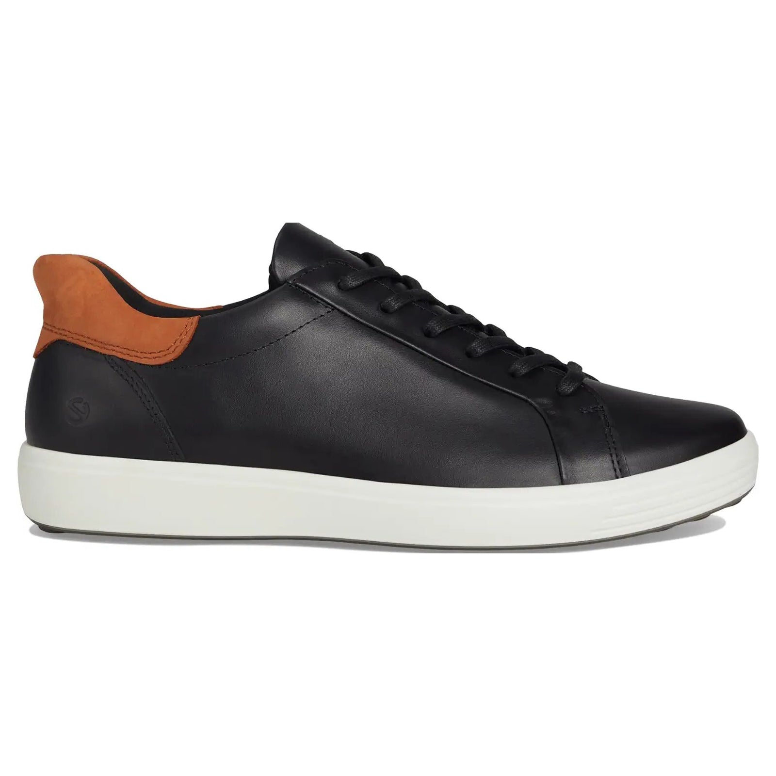 Ecco Soft 7 470824 Leather Mens Trainers#color_black cognac