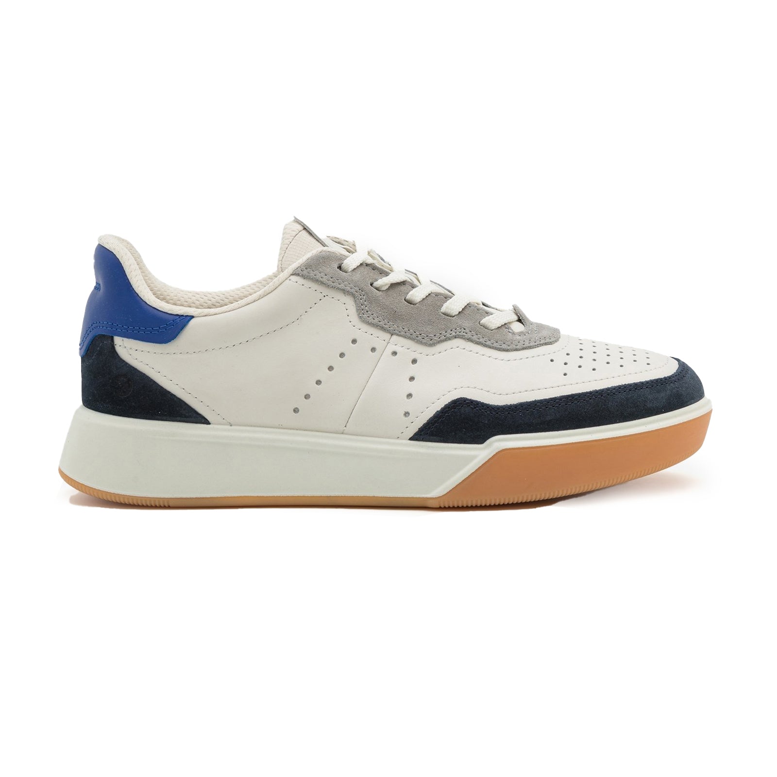 Ecco Street Court Leather Mens Trainers#color_marine white virtual