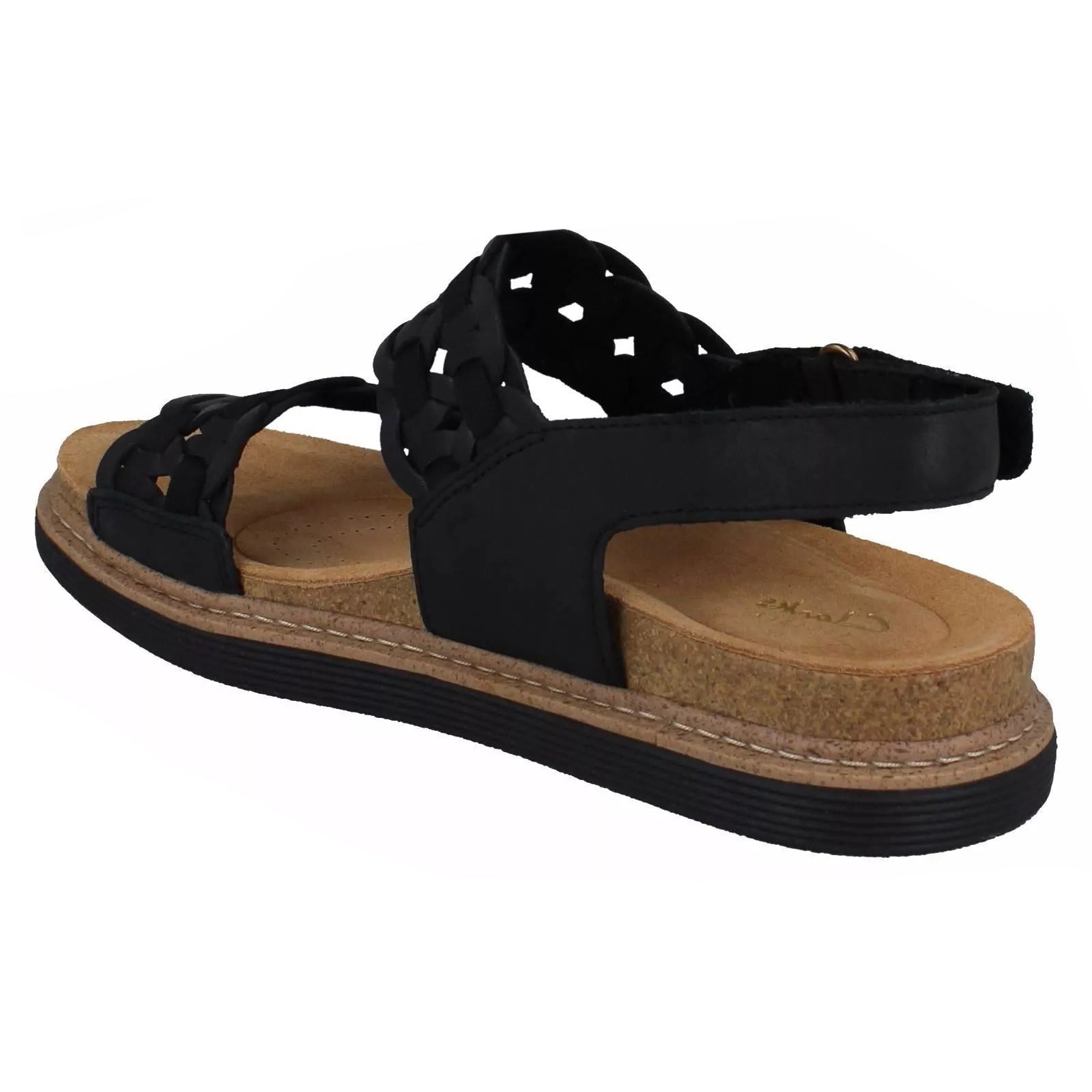 Clarks Arwell Glide Leather Womens Sandals#color_black combi