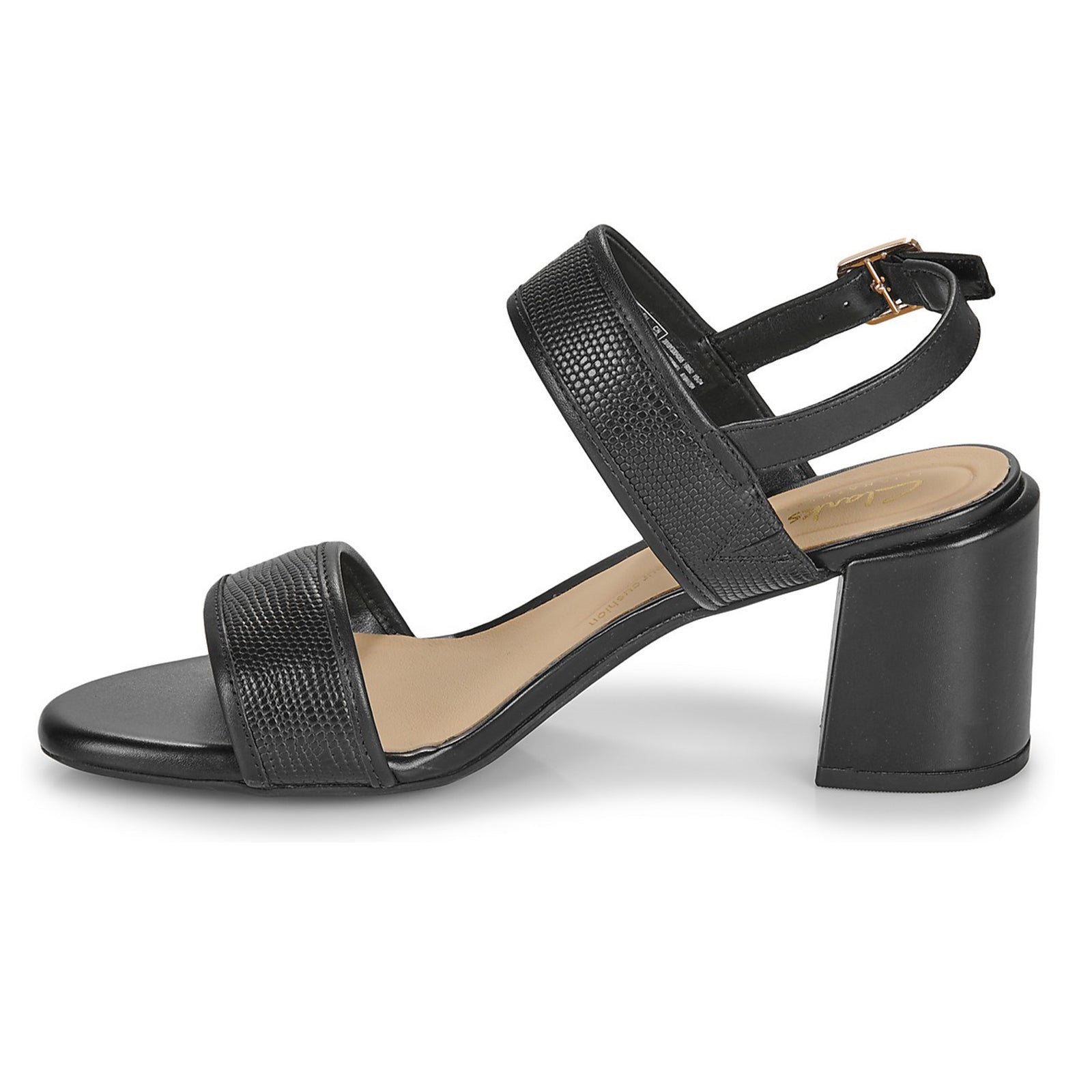 Clarks Ezoria Sling Leather Womens Sandals#color_black interest