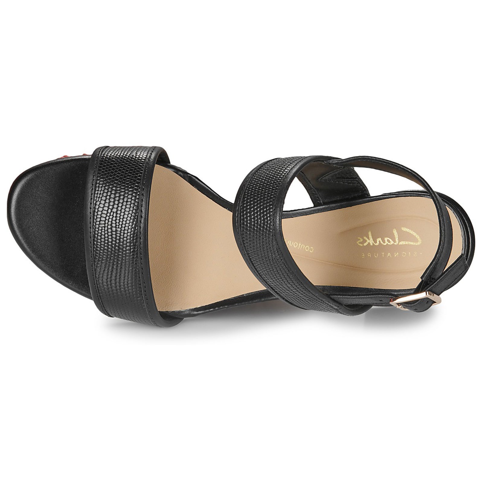 Clarks Ezoria Sling Leather Womens Sandals#color_black interest