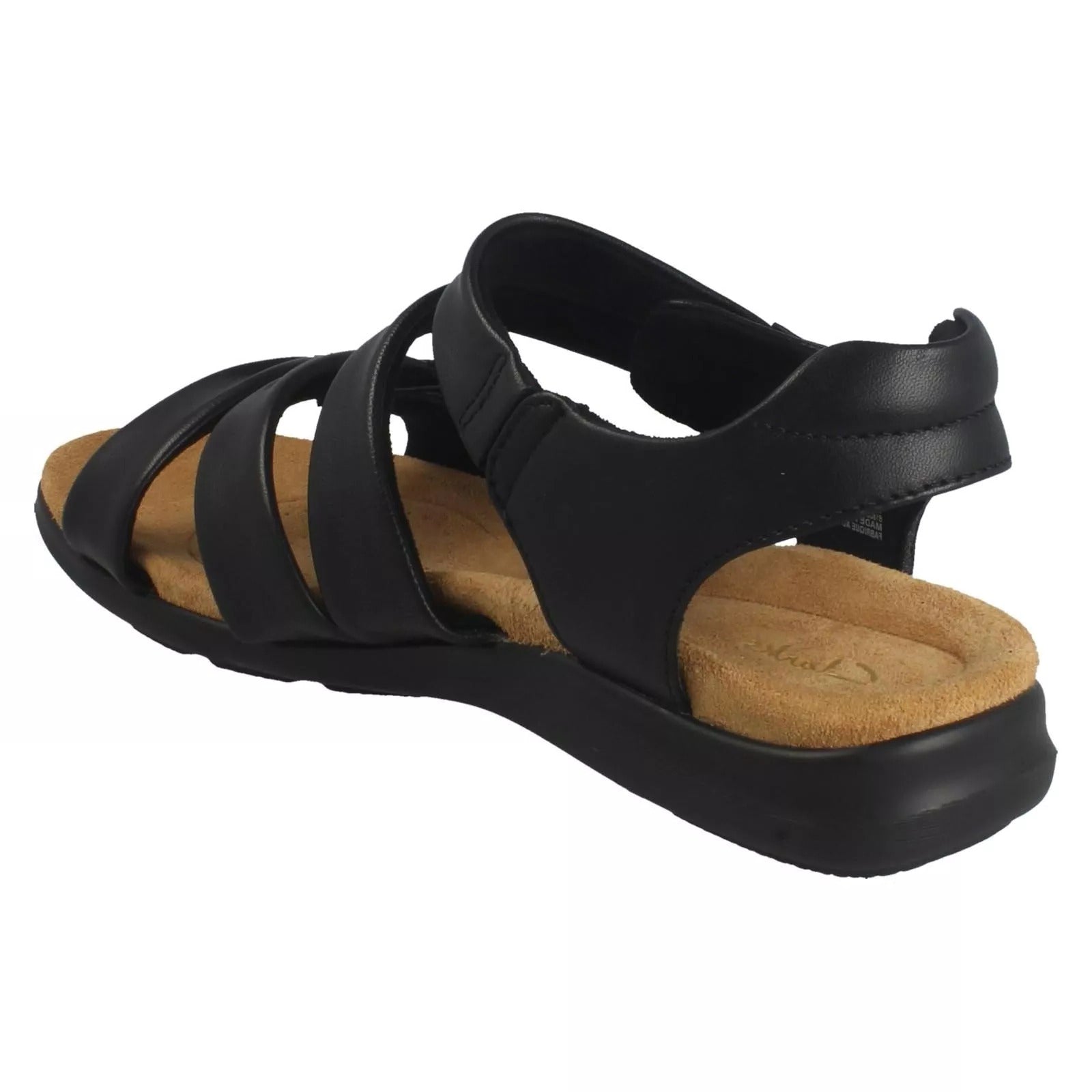 Clarks Kitly Ave Leather Womens Sandals#color_black