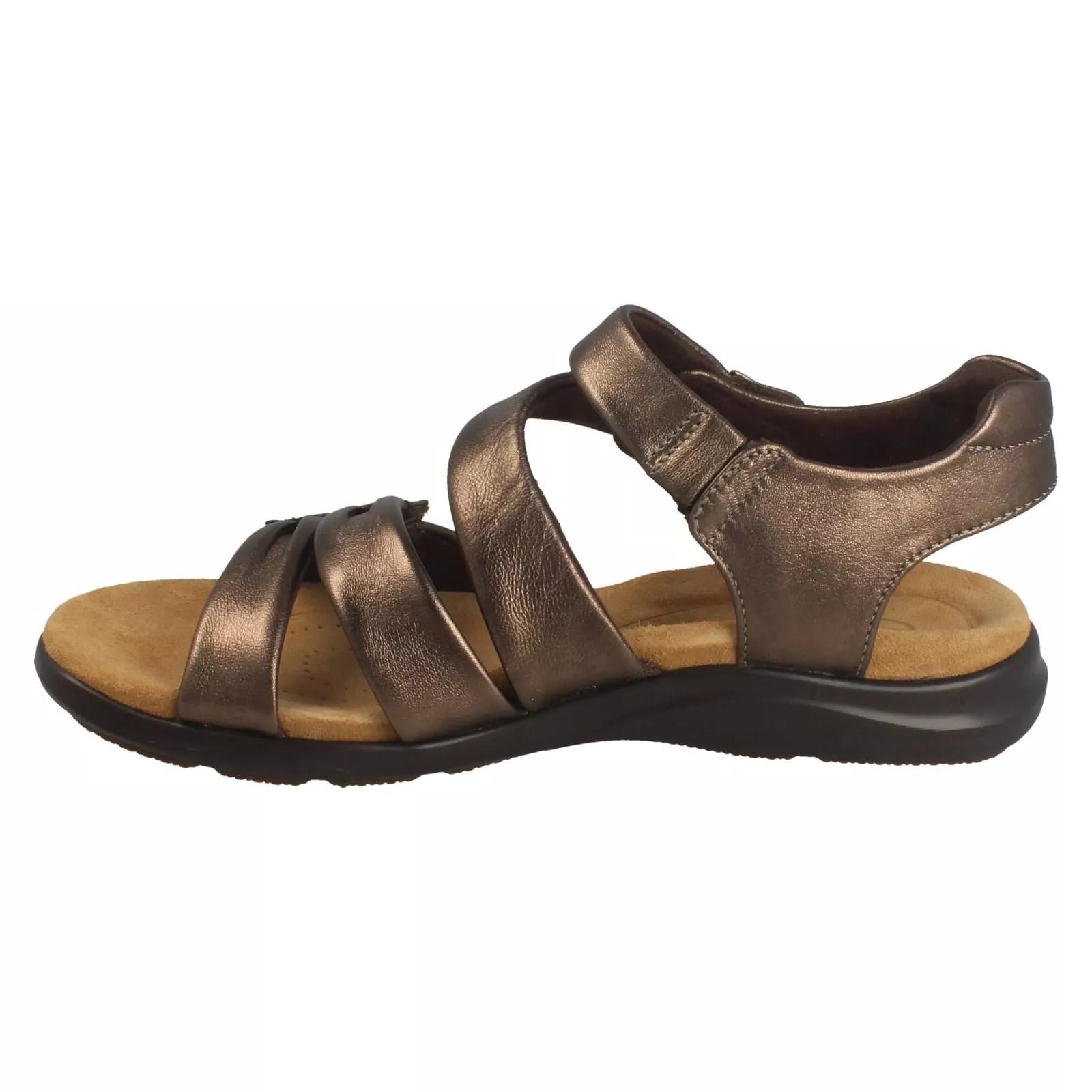 Clarks Kitly Ave Leather Womens Sandals#color_bronze