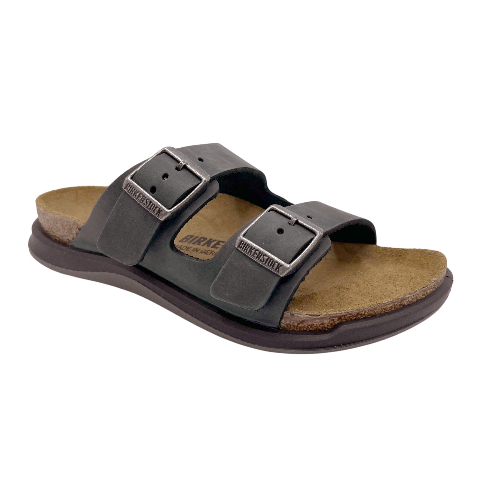 Birkenstock Arizona CT W Waxy Leather Unisex Sandals#color_black