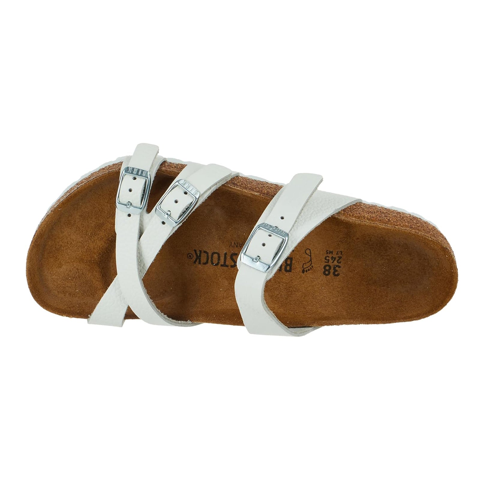 Birkenstock Franca Natural Leather Unisex Sandals#color_white