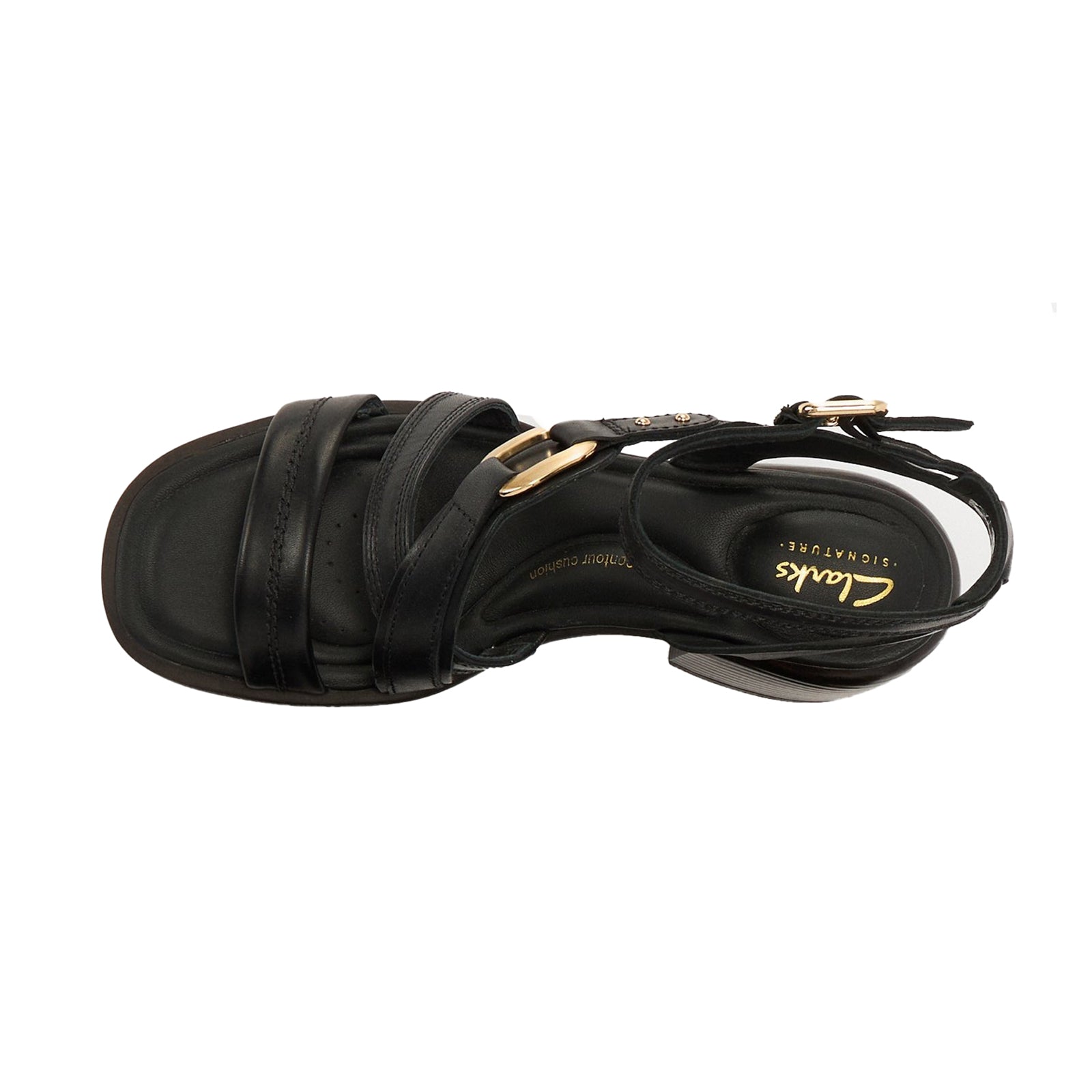 Clarks Morwyn Strap Leather Womens Sandals#color_black