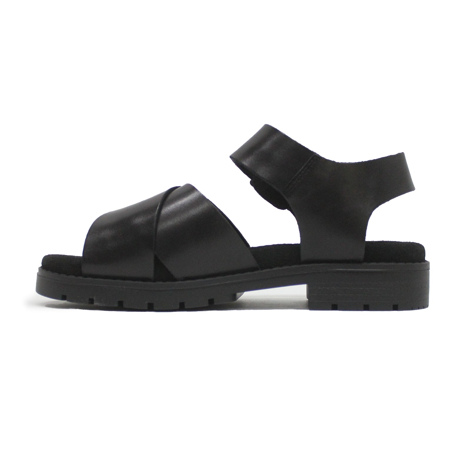 Clarks Orinoco Cross Leather Womens Sandals#color_black