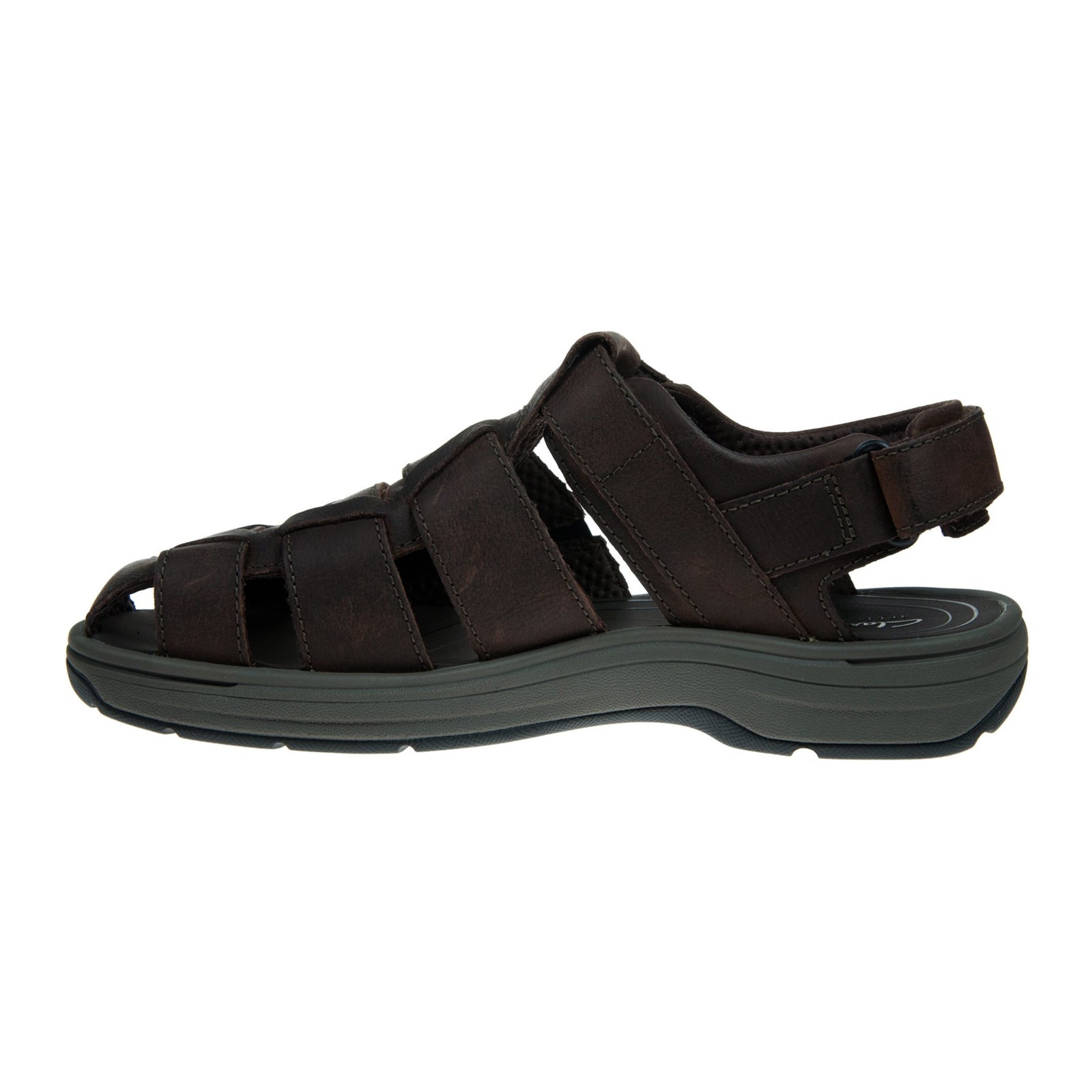 Clarks Saltway Cove Leather Mens Sandals#color_dark brown