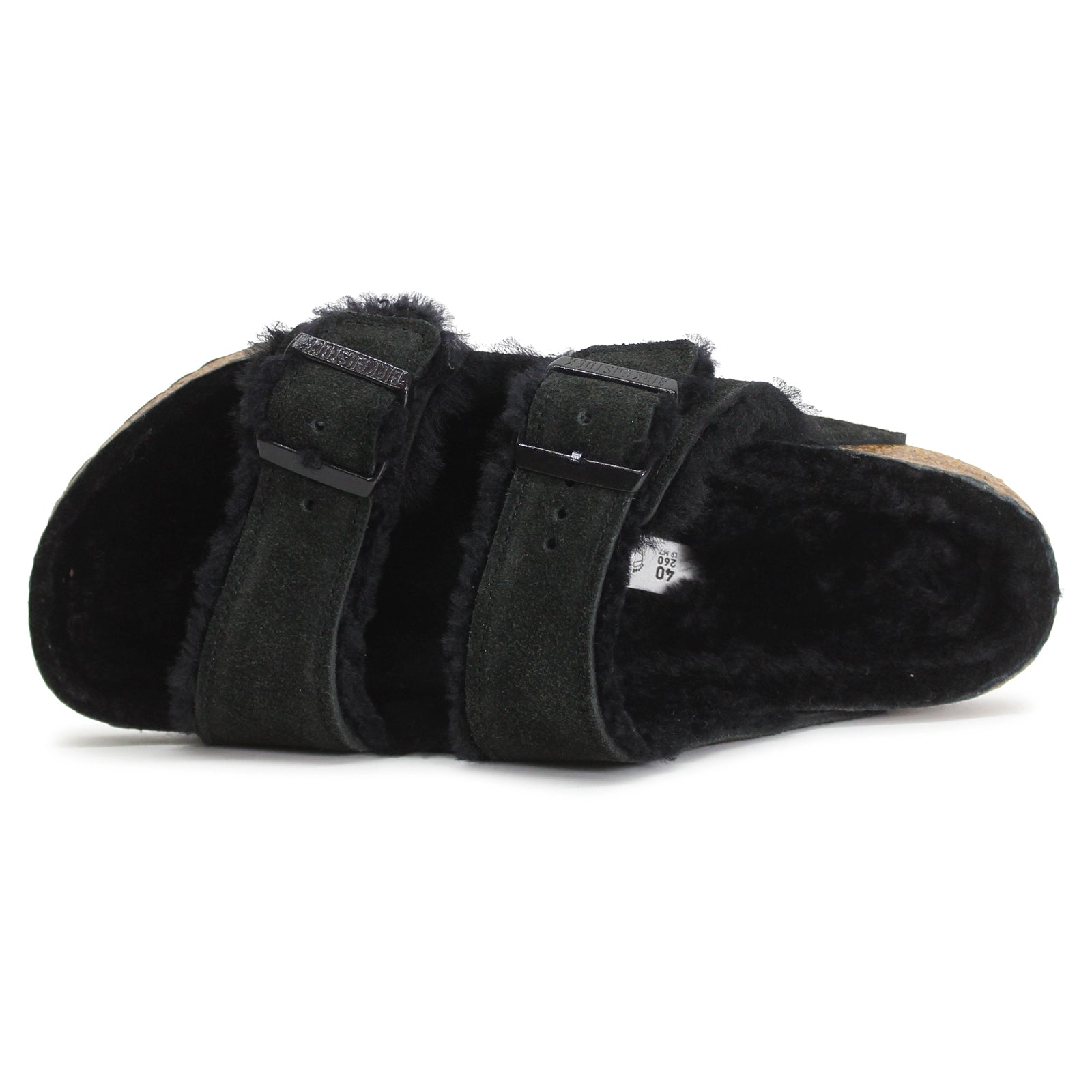 Birkenstock Arizona Fur Suede Unisex Sandals#color_black