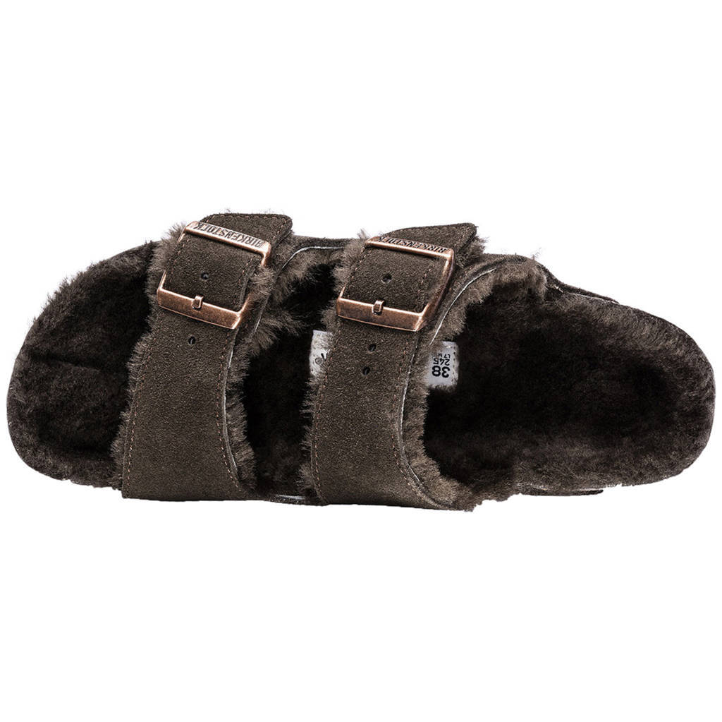 Birkenstock Arizona Fur Suede Unisex Sandals#color_mocca