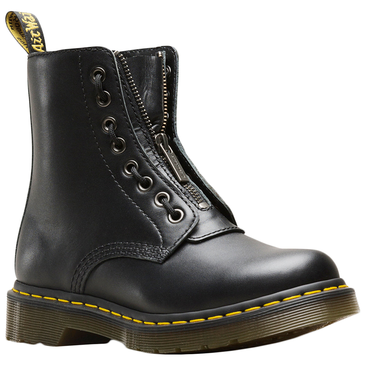 Dr. Martens 1460 Pascal Front Zip 23863001 Nappa Leather Womens Boots - Black - 3#color_black