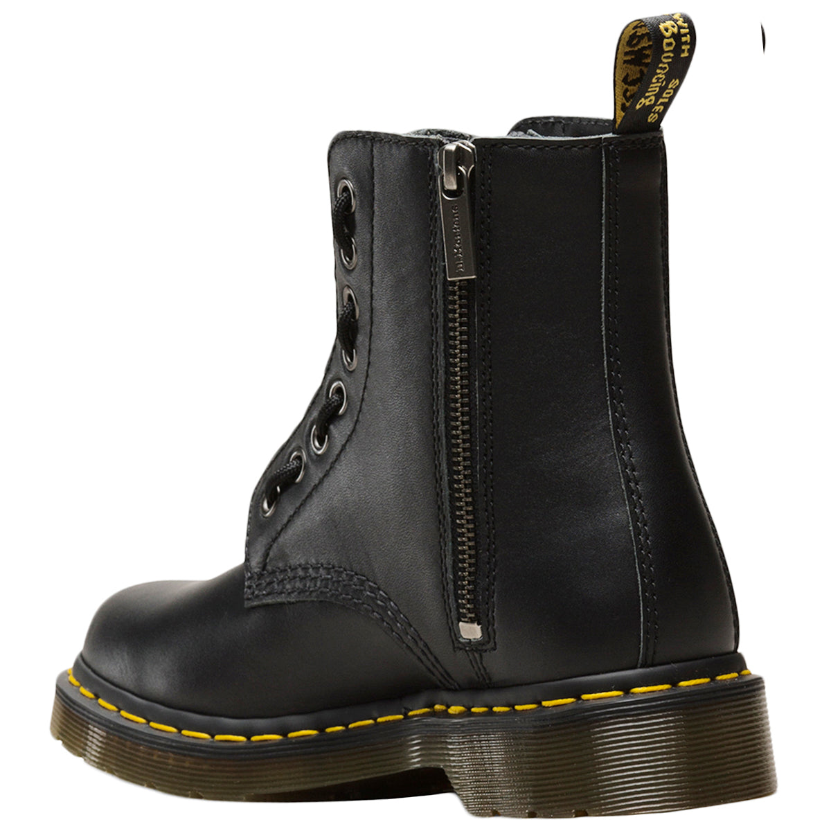 Dr. Martens 1460 Pascal Front Zip 23863001 Nappa Leather Womens Boots - Black - 3#color_black