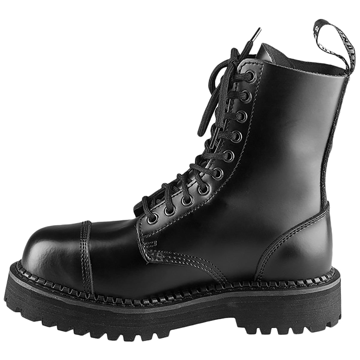 Grinders Bulldog Bulldog-Black Leather Unisex Boots - Black - W - 37#color_black