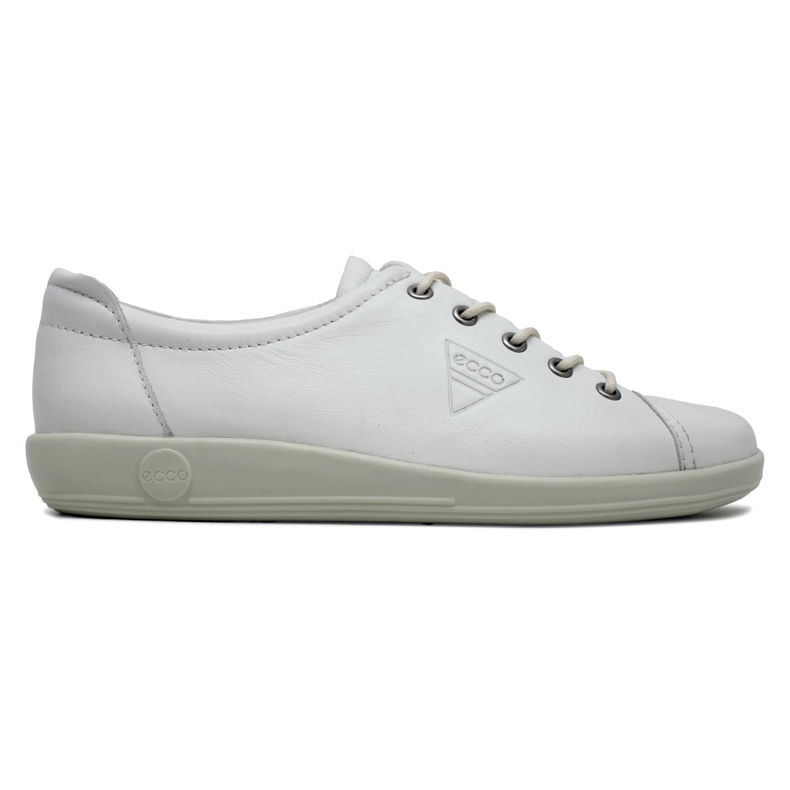 Ecco Soft 2.0 Leather Womens Sneakers#color_white