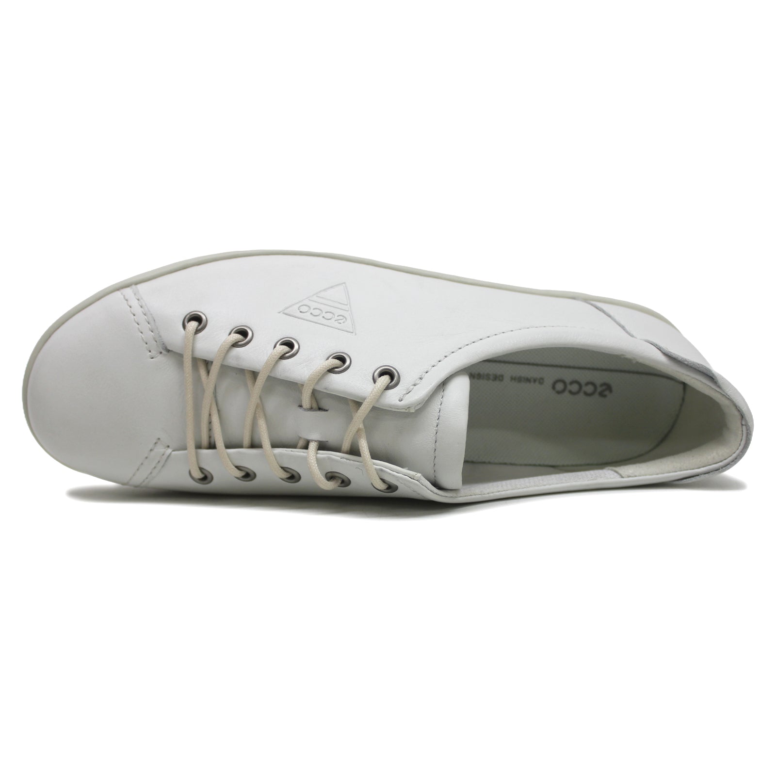 Ecco Soft 2.0 Leather Womens Sneakers#color_white