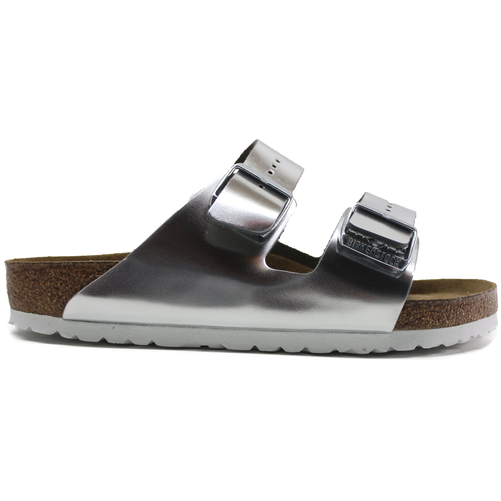 Birkenstock Arizona Soft Footbed 1005960 Natural Leather Womens Sandals - Silver - 37#color_silver