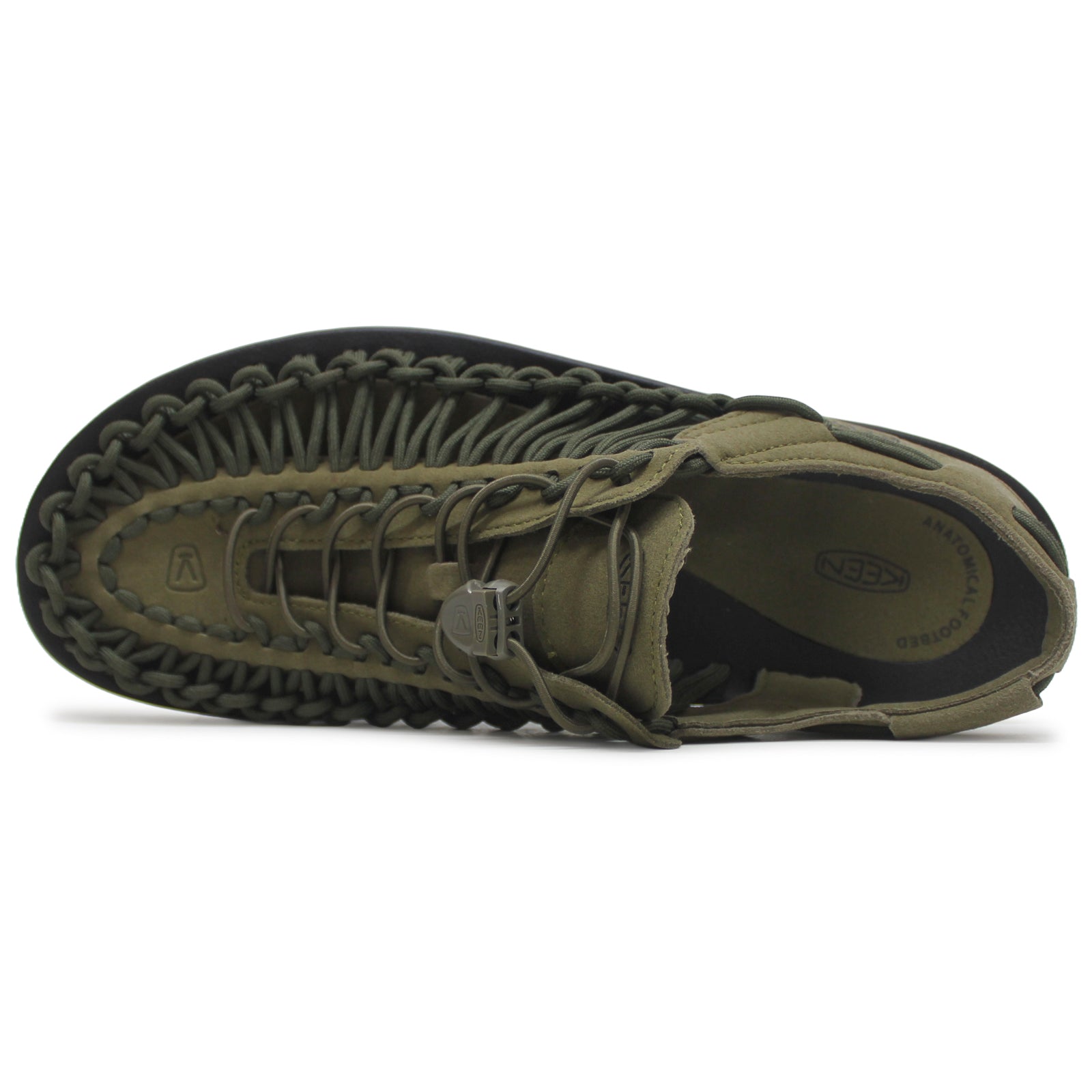 Keen UNEEK Synthetic Textile 2-Cord Monochrome Men's Sandals#color_dark olive black