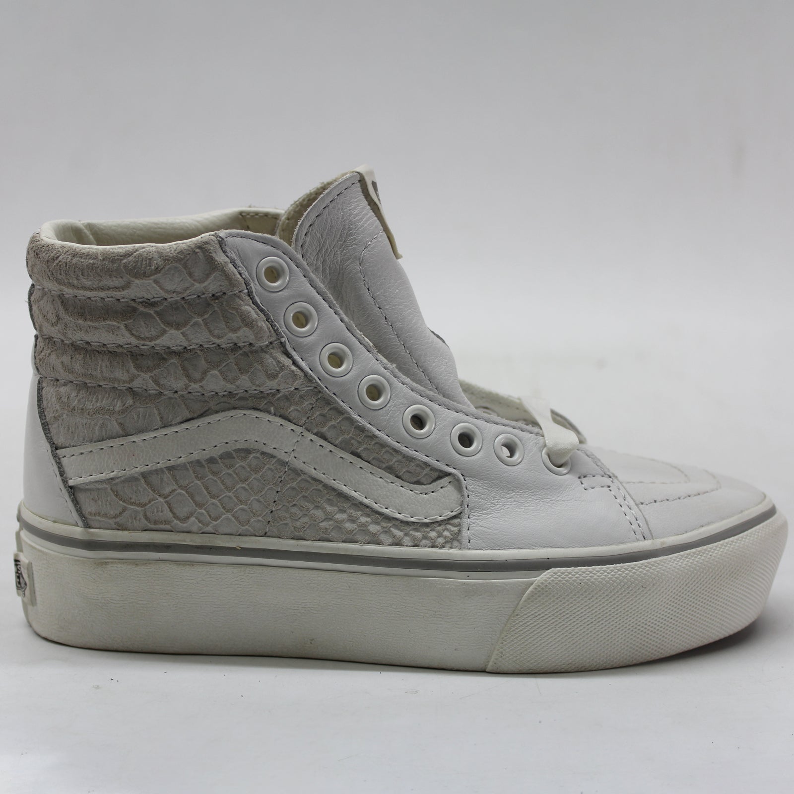 Vans Sk8-Hi Platform 2 VN0A3TKNUPK Leather Unisex Trainers - Snake White - 35#color_snake white