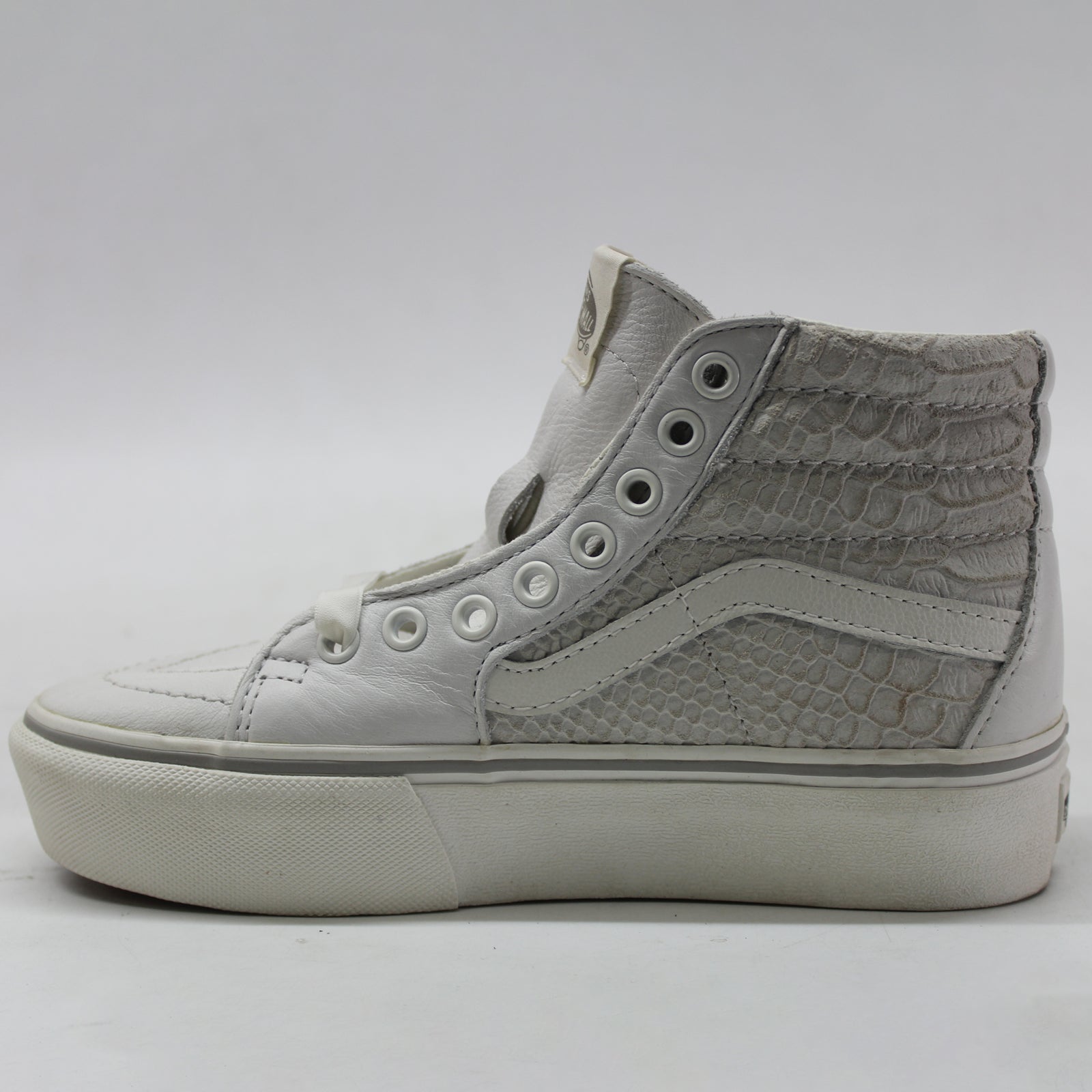 Vans Sk8-Hi Platform 2 VN0A3TKNUPK Leather Unisex Trainers - Snake White - 35#color_snake white