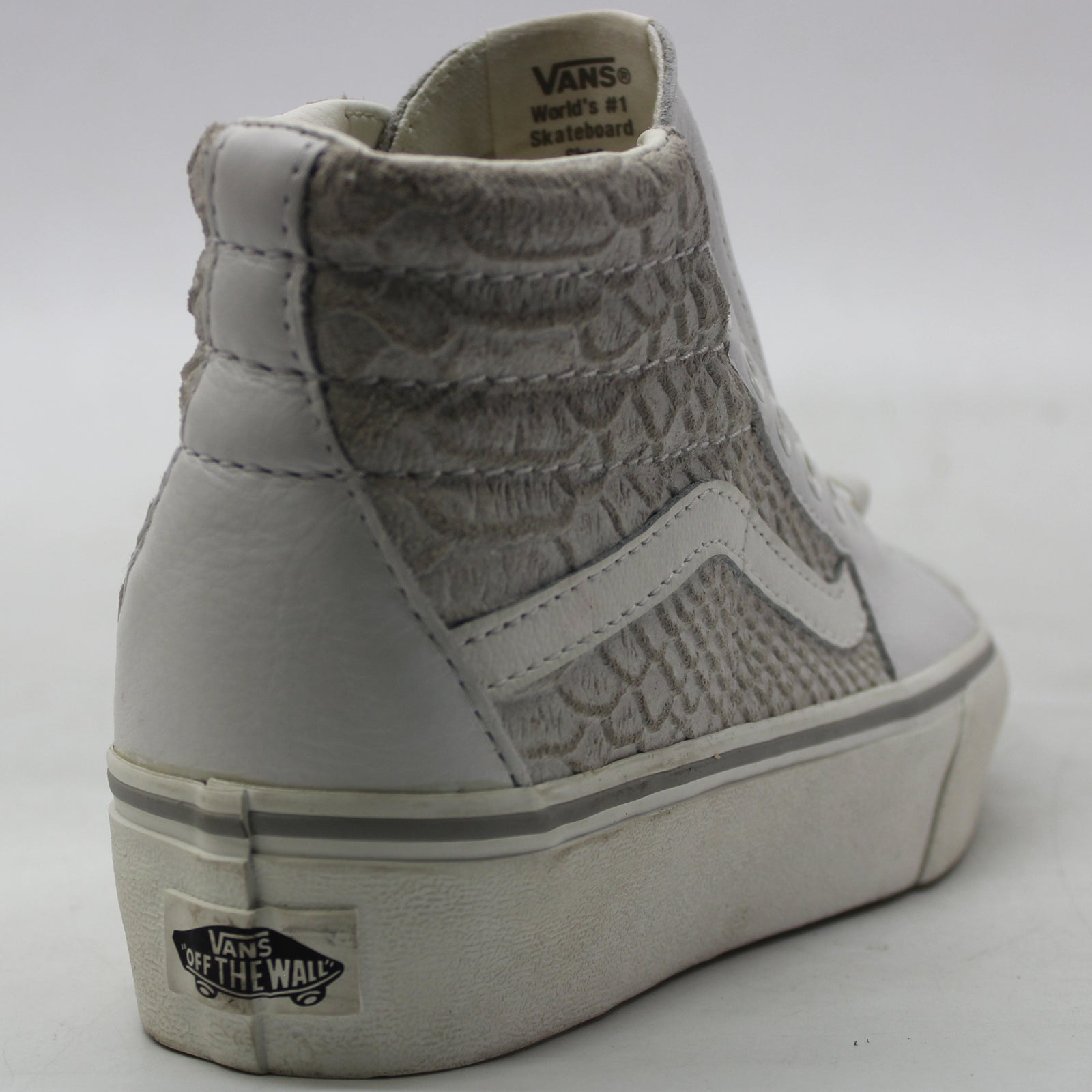 Vans Sk8-Hi Platform 2 VN0A3TKNUPK Leather Unisex Trainers - Snake White - 35#color_snake white