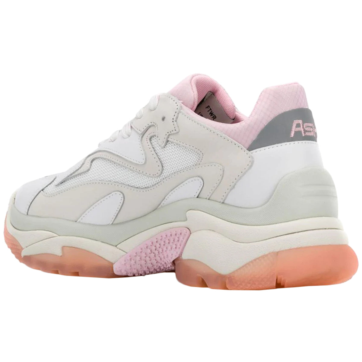 Ash Addict A16008-WCP Leather Mesh Womens Trainers - White Chalk Pink - 41#color_white chalk pink