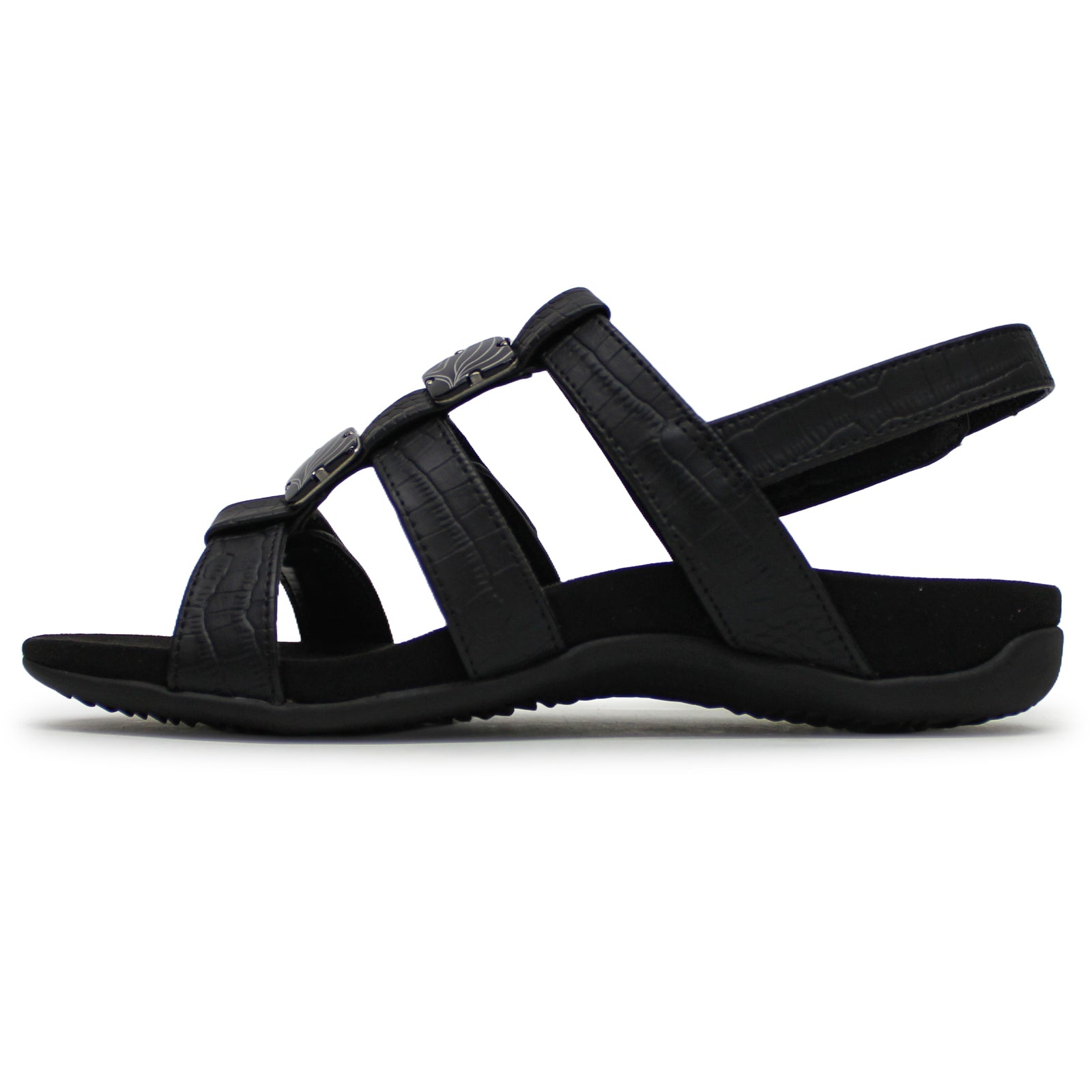 Vionic Rest Amber Synthetic Womens Sandals#color_black crocodile