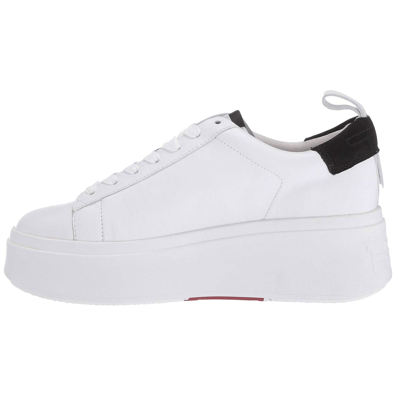 Ash Moon A17244 Leather Womens Trainers - White Black Bordeaux - 41#color_white black bordeaux