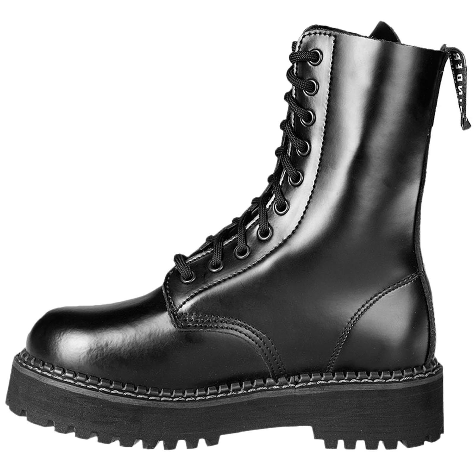 Grinders Taylor CS Taylor-CS-Black Leather Womens Boots - Black - 37#color_black