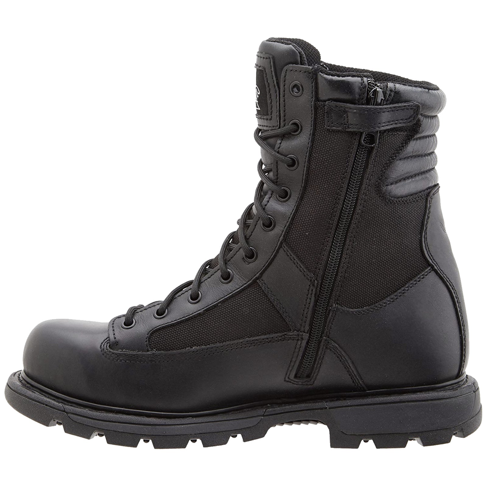 Thorogood 8 Inch Side Zip Trooper Waterproof 834-7991M Leather Mens Boots - Black - 44#color_black