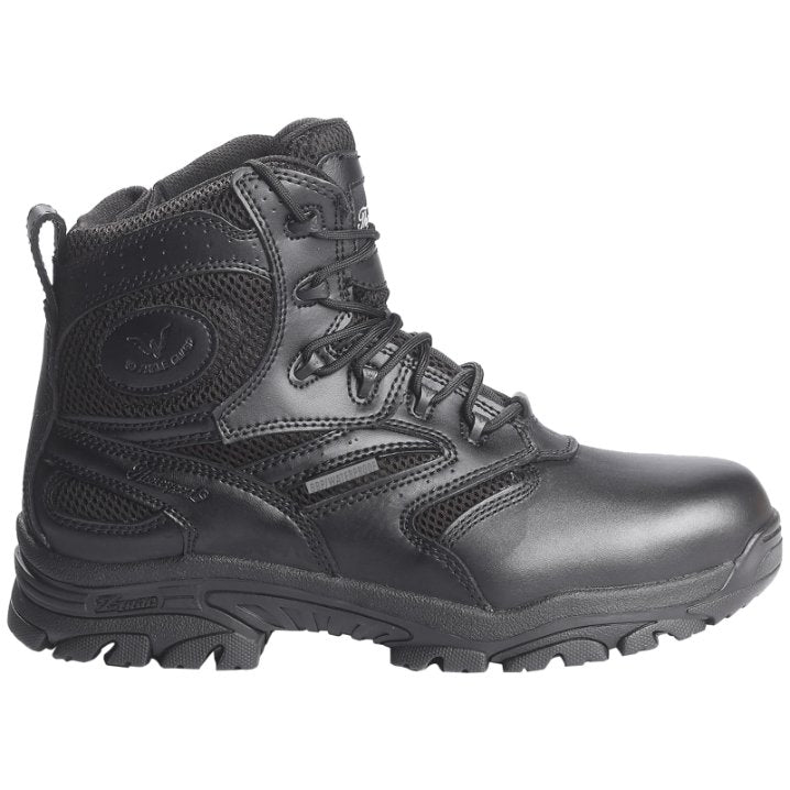 Thorogood Deuce 6 Inch Waterproof Side Zip Leather Men's Tactical Boots#color_black